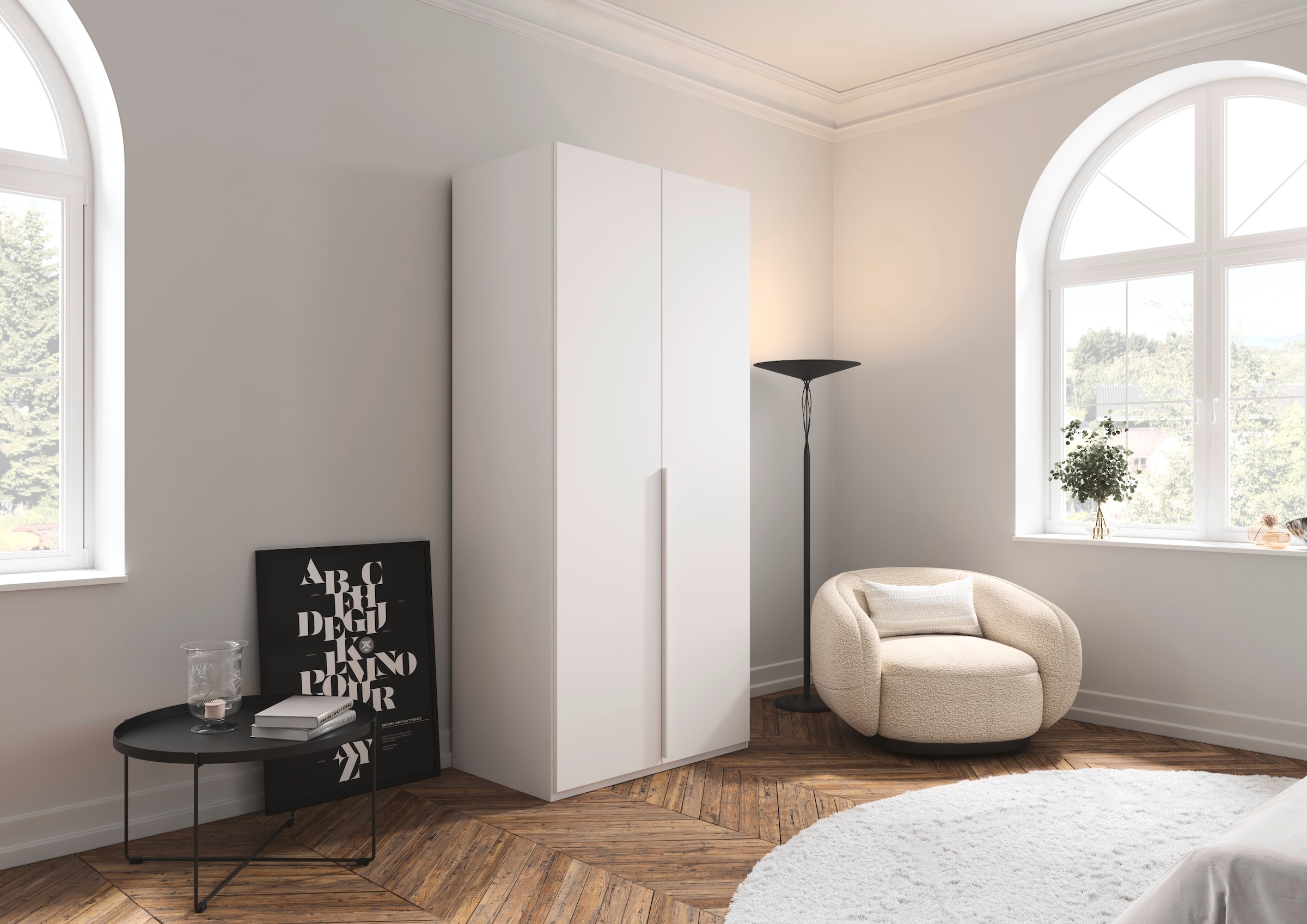 LeGer Home by Lena Gercke Kleiderschrank »Schrank Garderobe Ankleide Schlafzimmer Flur Serina«, (in 3 verschiedenen Ausstattungen BASIC/CLASSIC/PREMIUM), in 6 Breiten (101 - 401 cm) mit Front Glas oder Dekor MADE IN GERMANY