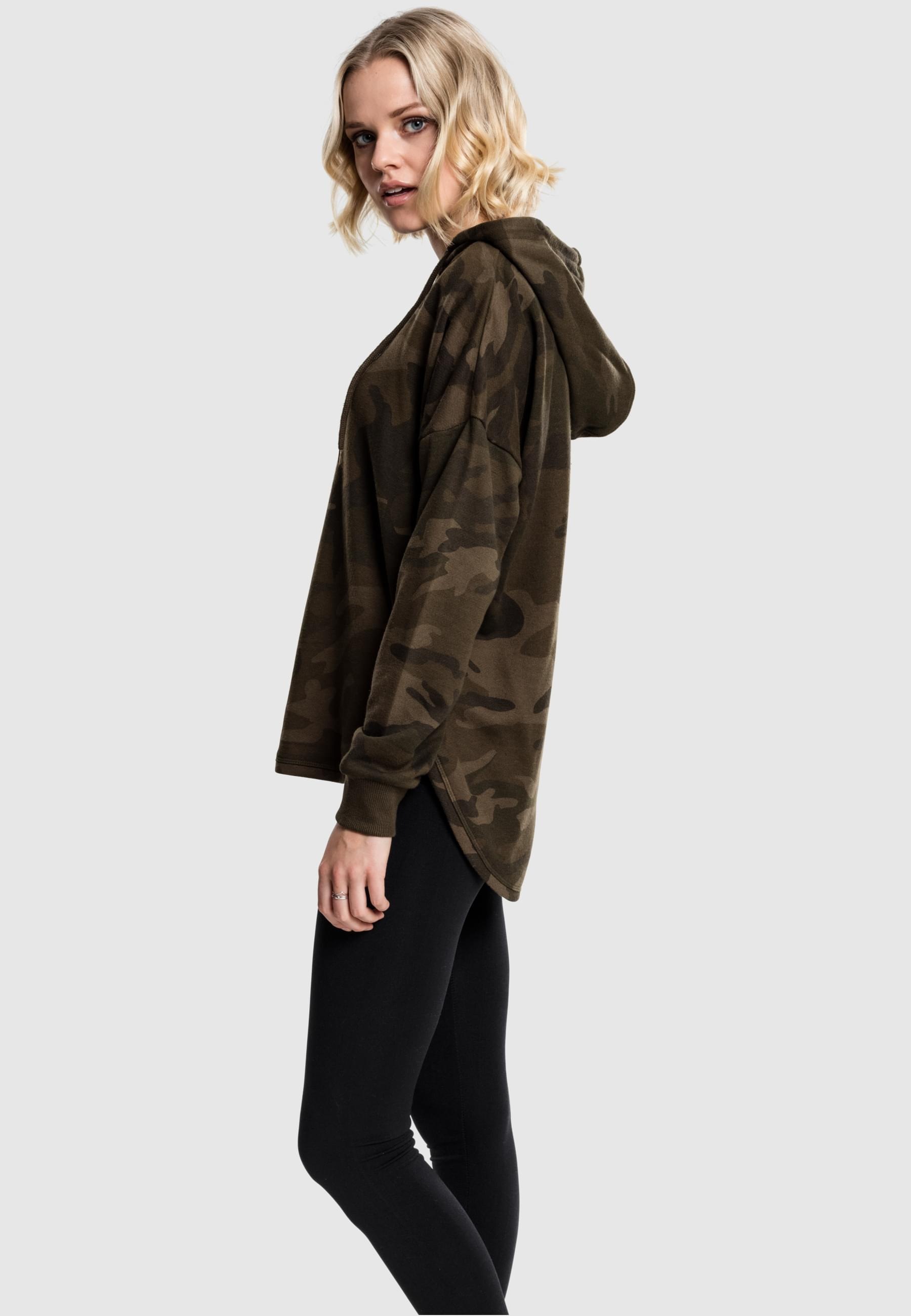 URBAN CLASSICS Rundhalspullover »Urban Classics Damen Ladies Oversized Camo Hoody«, (1 tlg.)