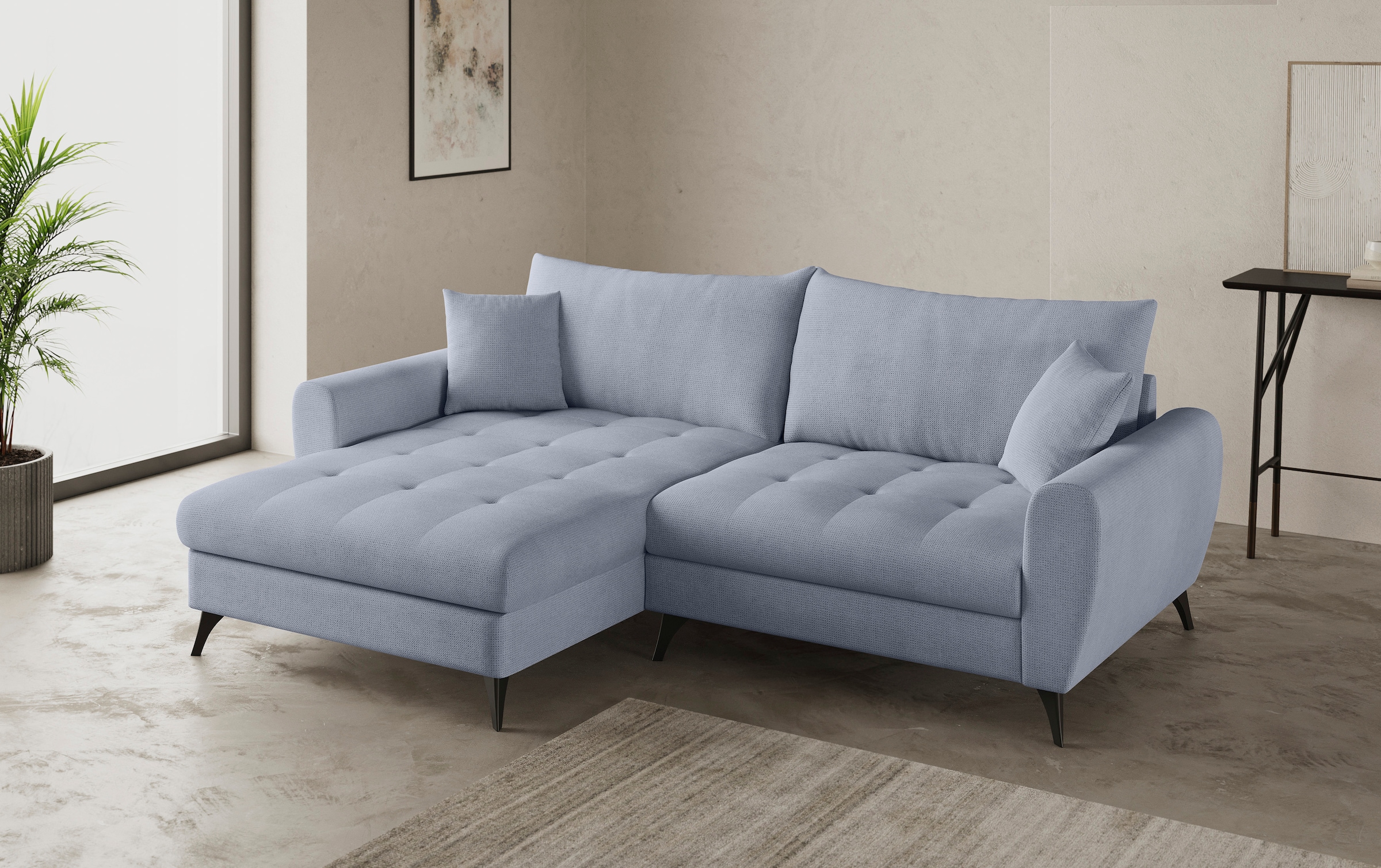 Mr. Couch Ecksofa »Blackburn II L-Form«, Wahlweise mit Kaltschaumpolsterung bis 140 kg belastbar