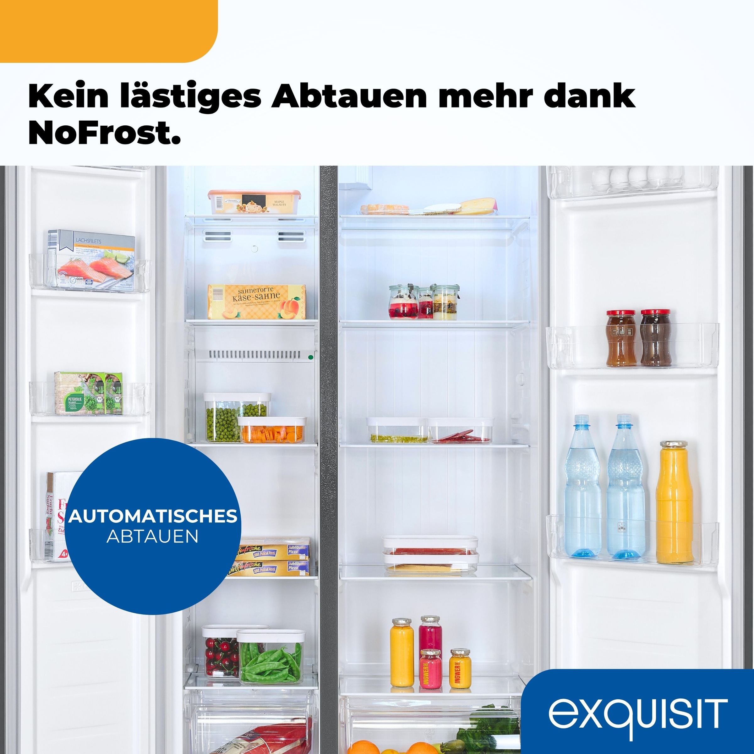 exquisit Side-by-Side »SBS46-040E anthrazit« 177 cm hoch 91 cm breit