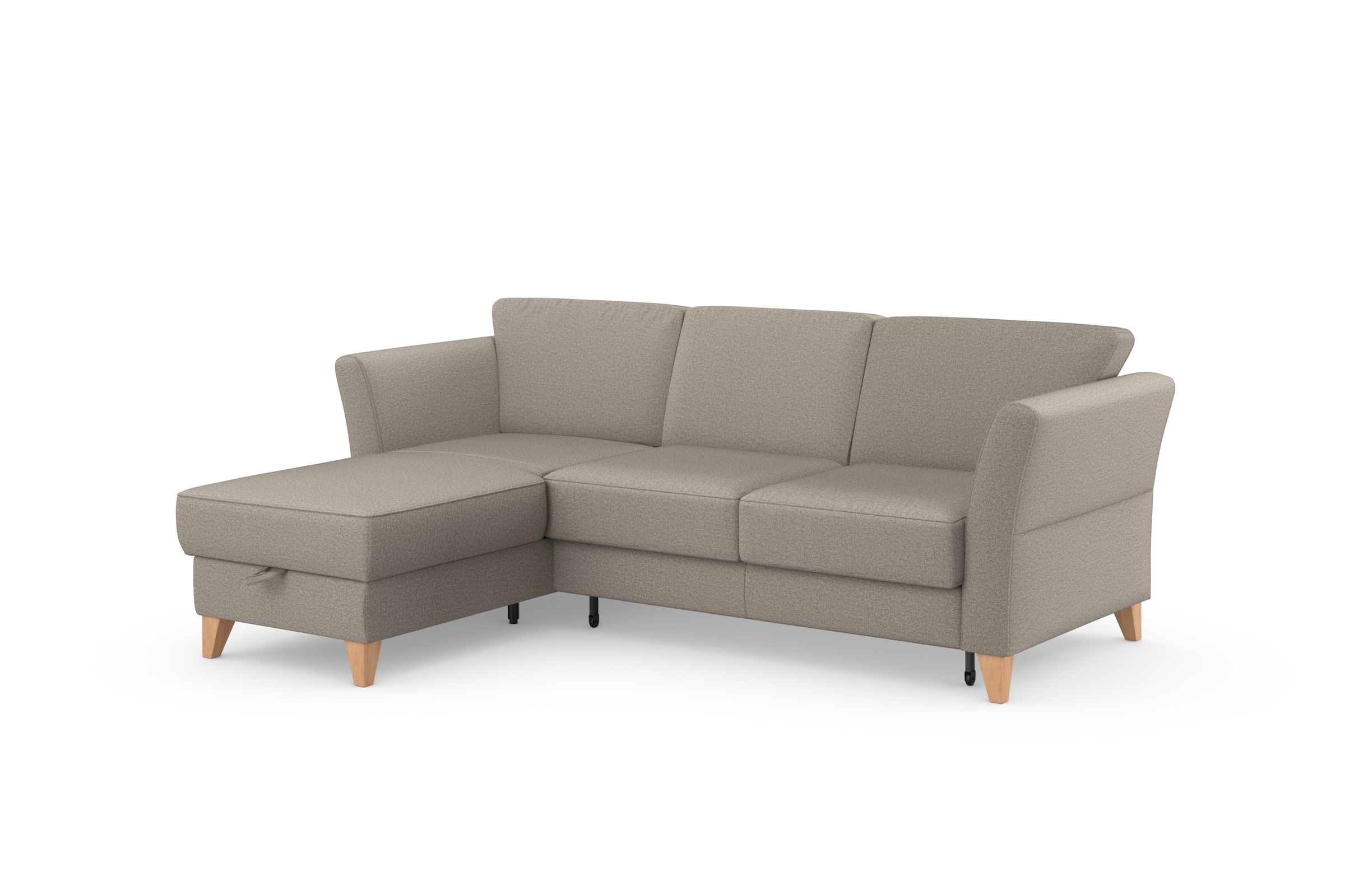 sit&more Ecksofa »Visby L-Form«, Wahlweise mit Bettfunktion und Bettkasten, frei im Raum stellbar