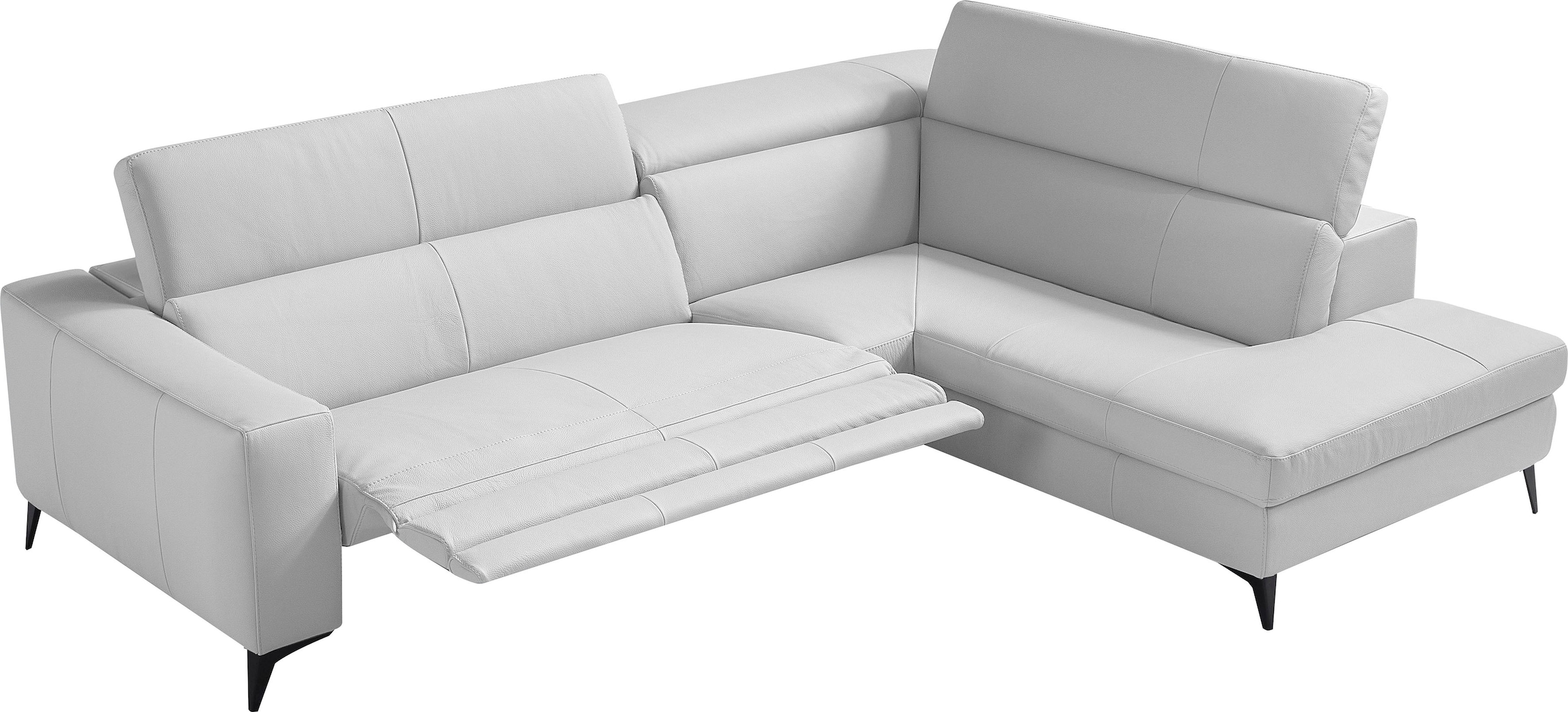 Egoitaliano Ecksofa "Edith, Designsofa mit hohem Sitzkomfort, Breite 269cm, L-Form" inkl. elektrischer Relaxfunktion und manuell verstellbaren Kopfteilen