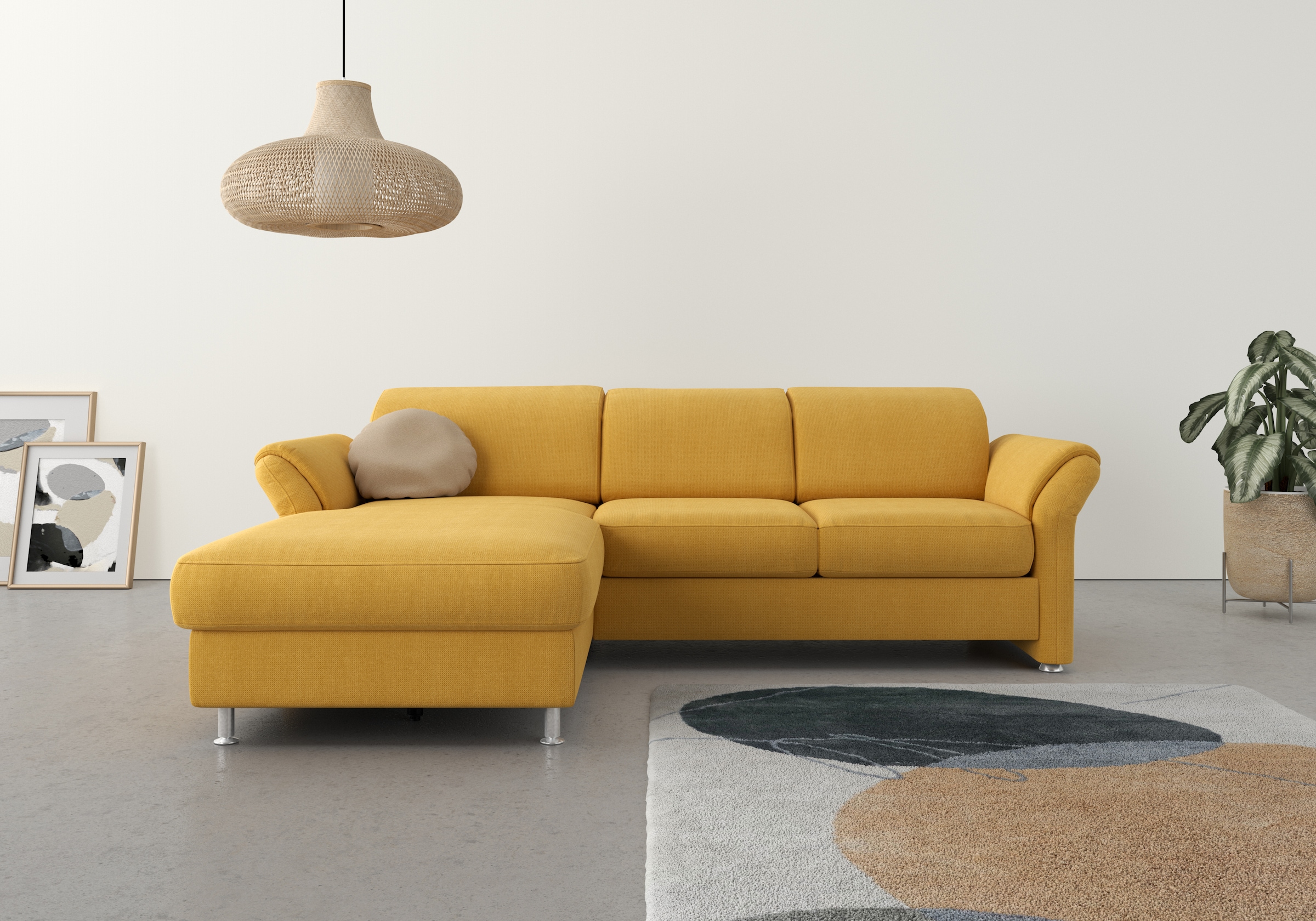 sit&more Ecksofa »Apulia L-Form«, wahlweise Bettfunktion, Bettkasten und Kopf- und Armteilverstellung