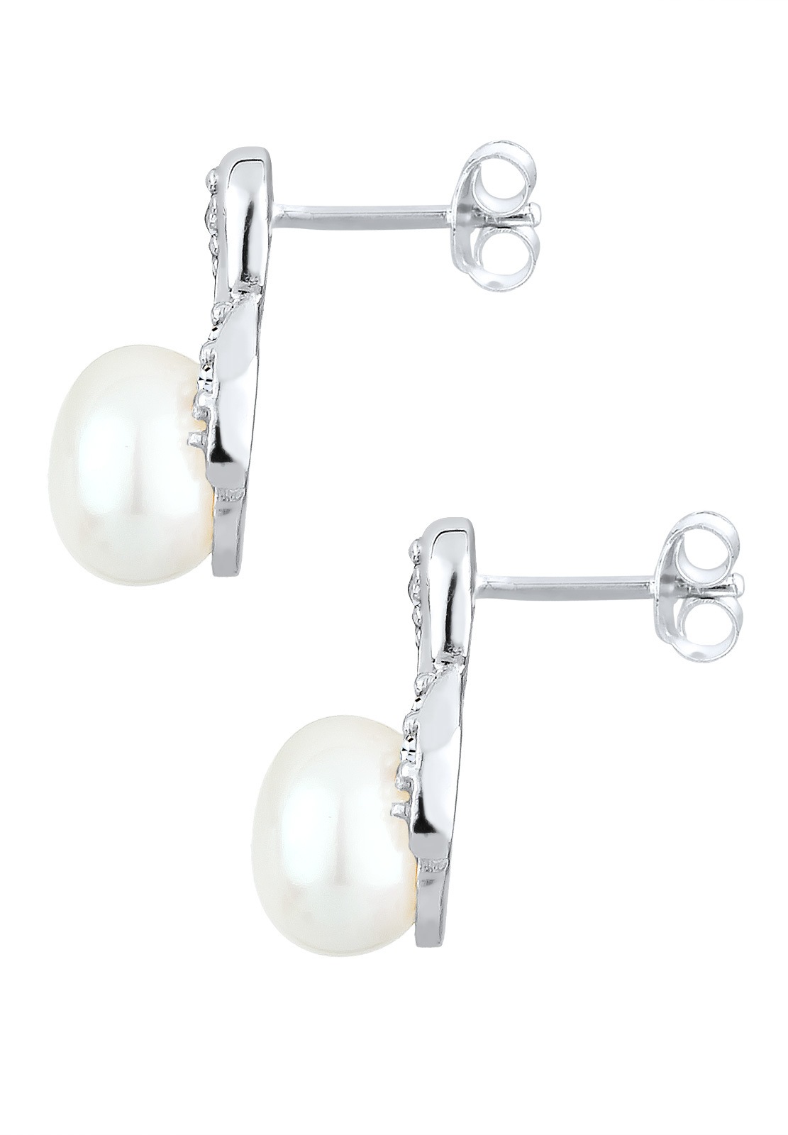 Elli Paar Ohrstecker »Infinity Glas Kristalle Weiß 925 Sterling Silber«