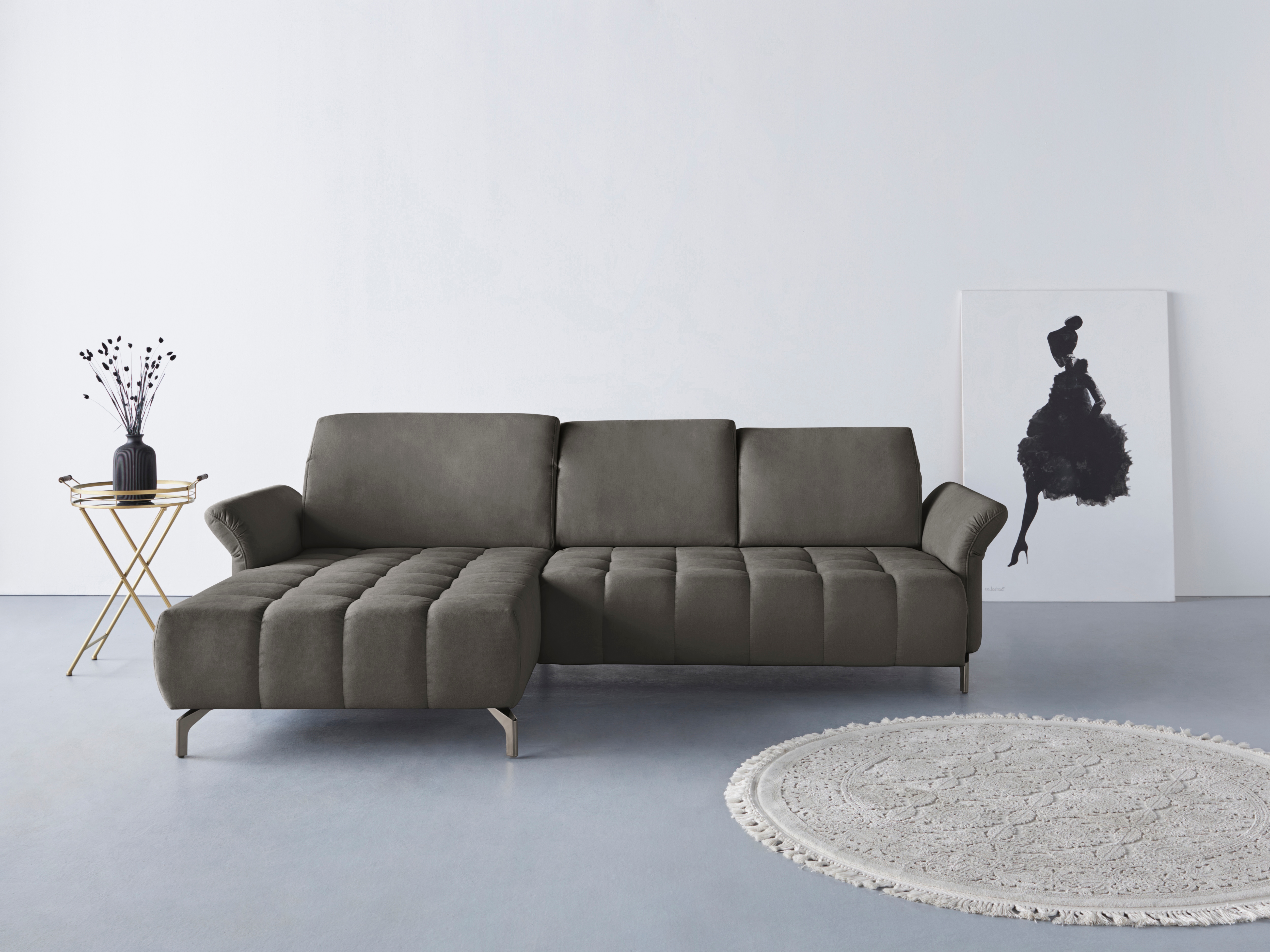 OTTO home Ecksofa "Fresh L-Form" Federkern, wahlweise Kopfteilverstellung und motorischer Vorziehsitz