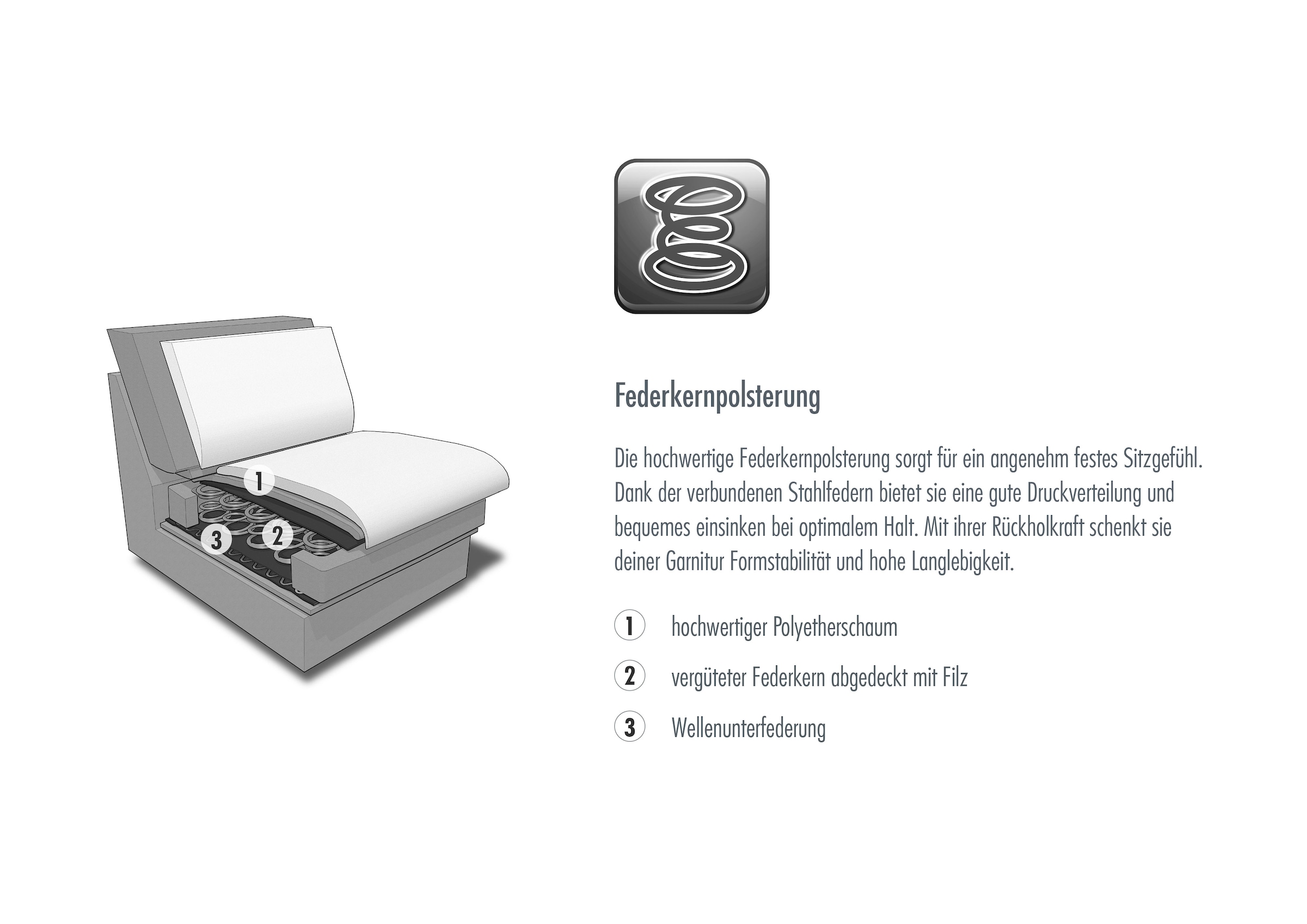 Die PlanBar Ecksofa »MP-IN16037 L-Form mit Federkern-Polsterung«, mit Sitztiefenverstellung & Zierkissen