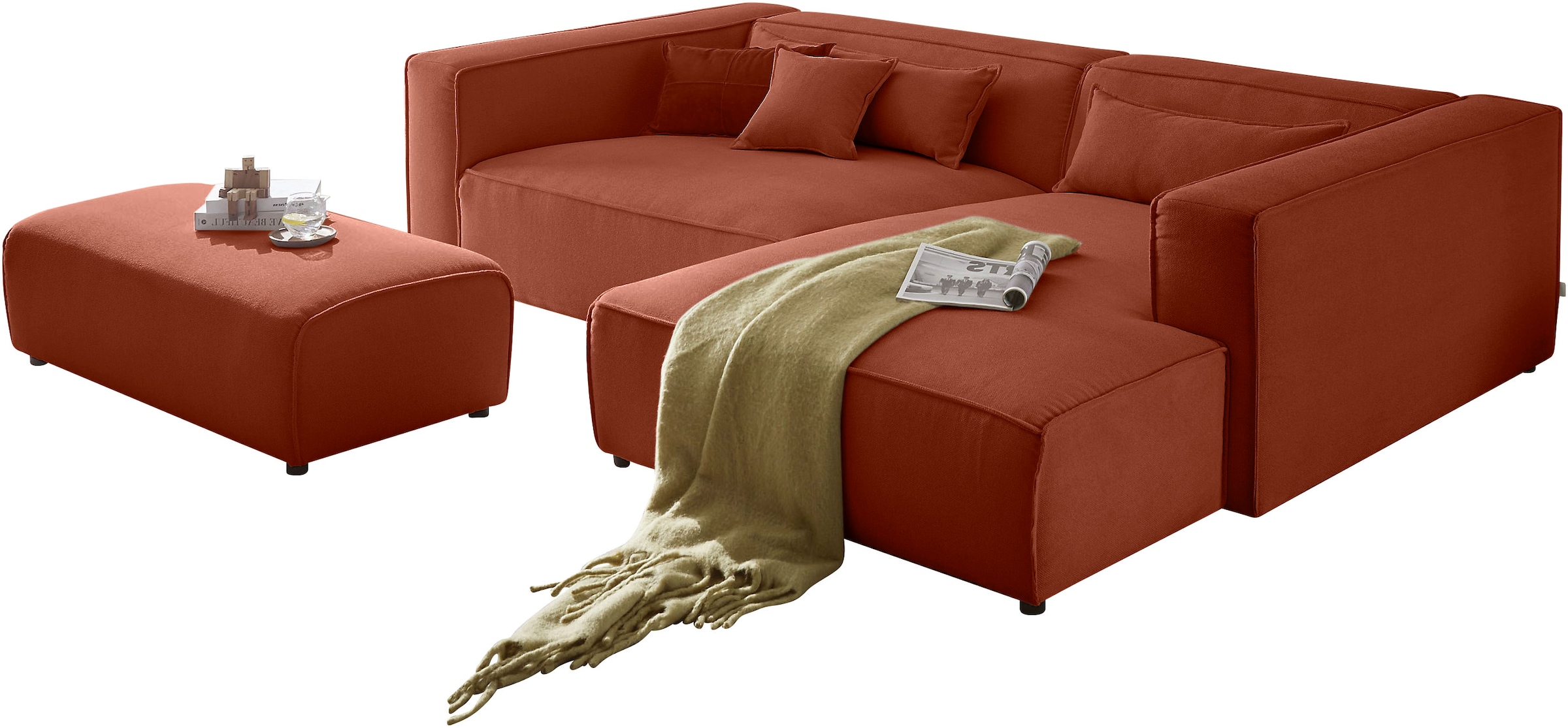 LeGer Home by Lena Gercke Ecksofa "PIARA XXL, L-Form, Schlaffunktion, Cord, günstig online kaufen