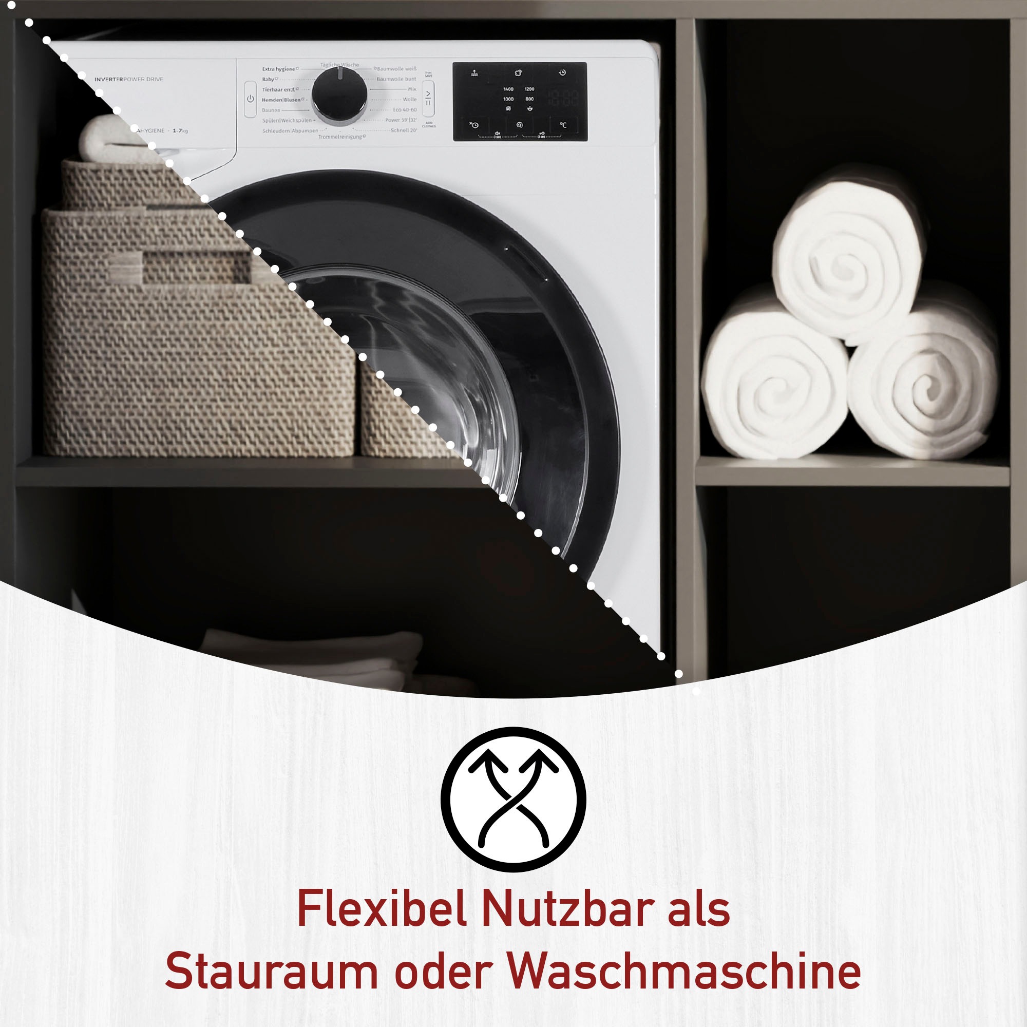 Inter Link Mehrzweckschrank-Set »Norela, Waschmaschinenumbauschrank, Geräteschrank mit Wäscheschrank« 8 Stk. tlg.