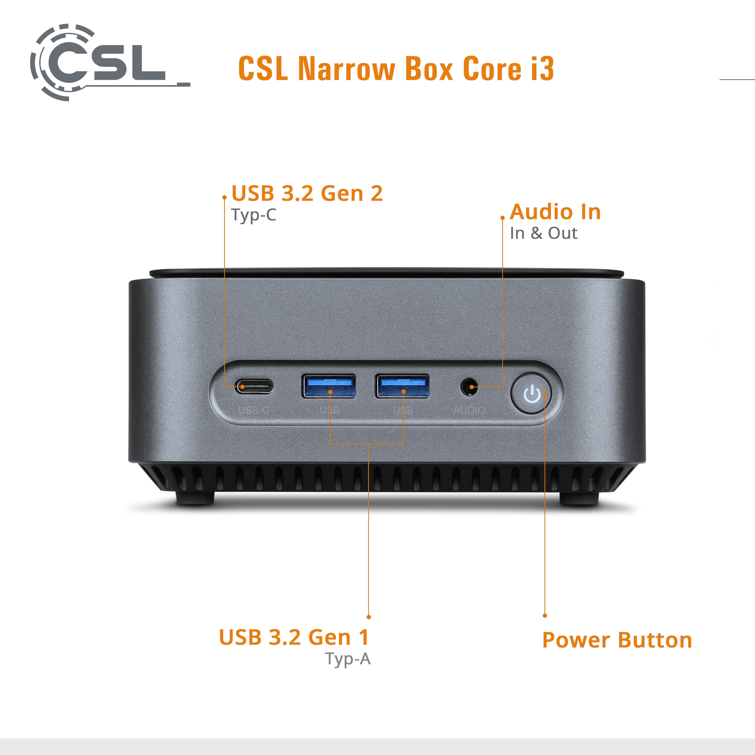 CSL Mini-PC »Narrow Box Intel Core i3 Windows 11«