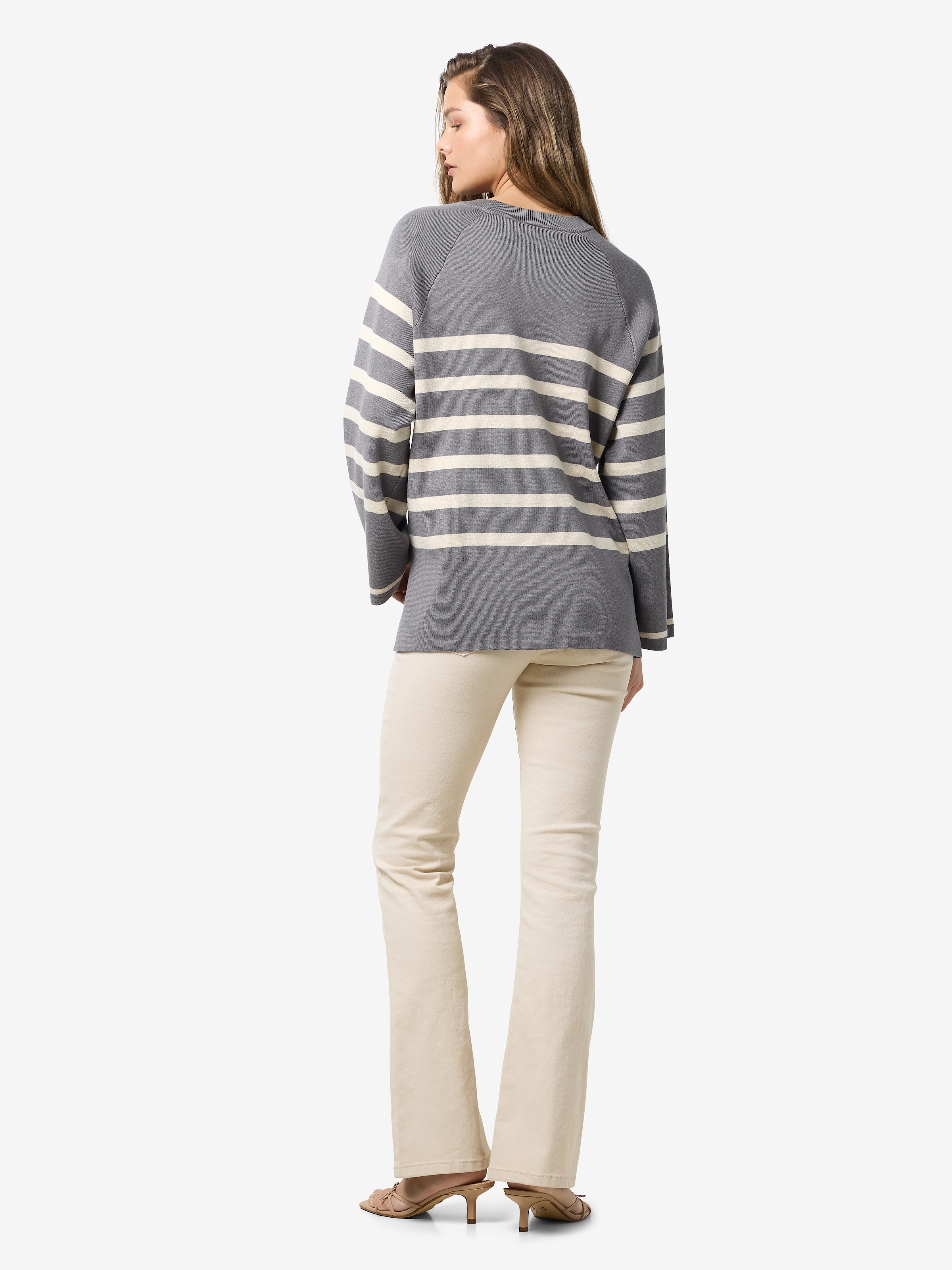 Noisy may Rundhalspullover »NMFIFI L/S O-NECK TUNIC KNIT FWD NOOS« mit All-over-Streifenmuster, Loose Fit