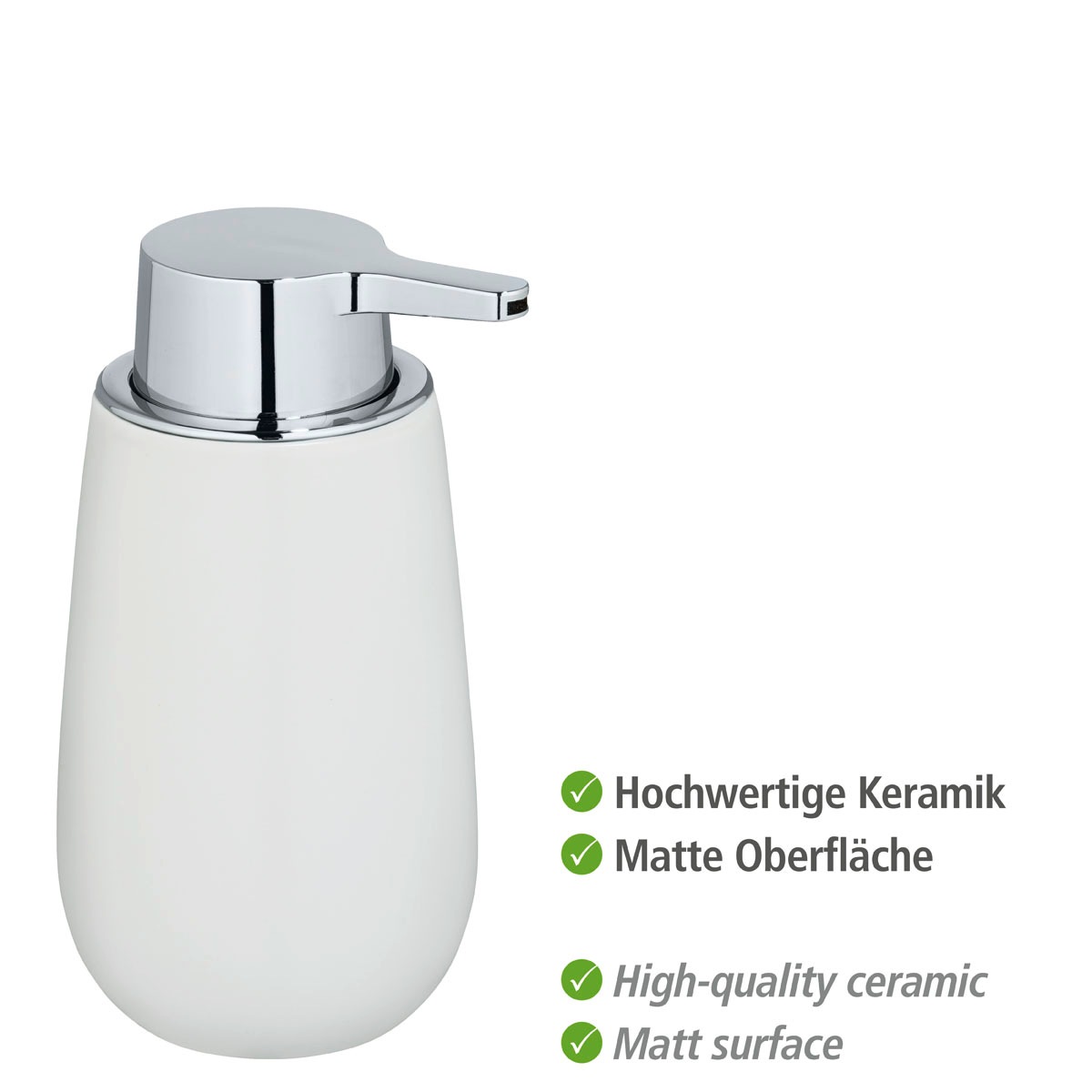 Thumbnail - WENKO Seifenspender "Badi" Weiß, Keramik, 320 ml