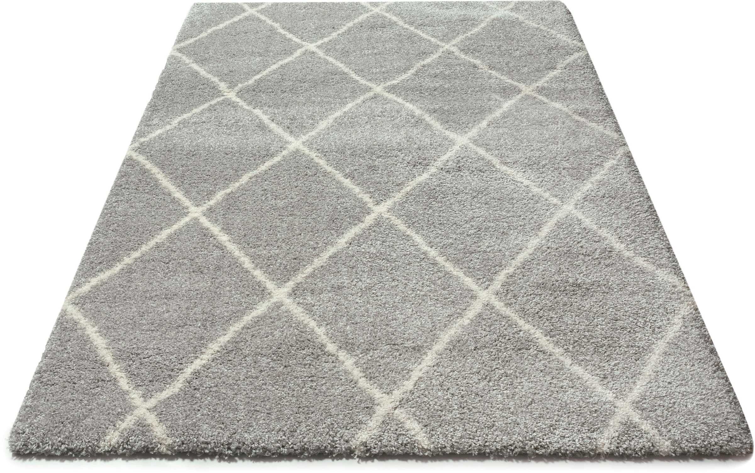 andas Hochflor-Teppich »Hunter«, rechteckig, Hochflor, Rauten-Design, besonders weicher und dichter Flor, gewebt