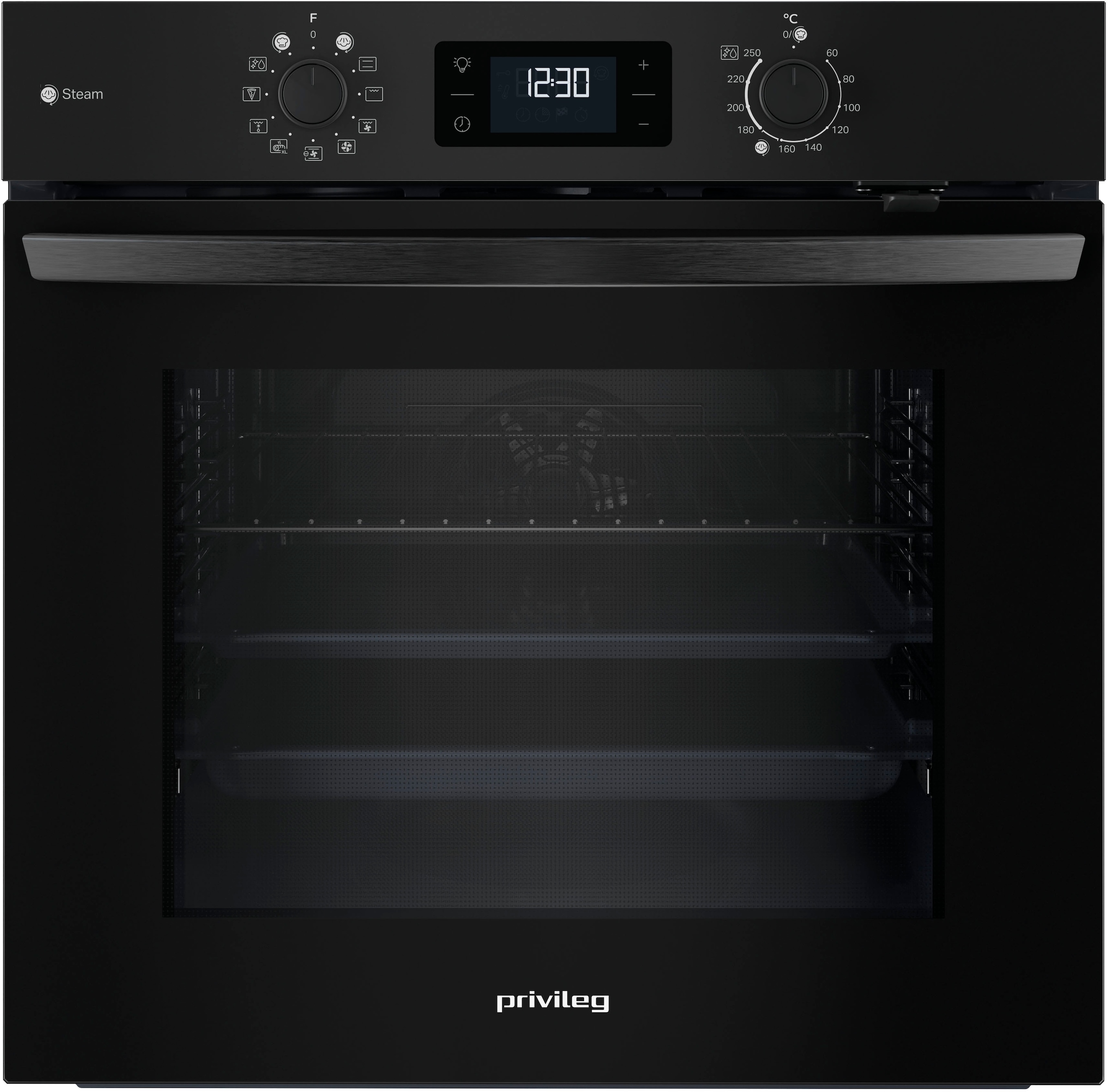 Privileg Backofen-Set »PBA2S85HU1K«, (Set, 2 St.), Schonendes Garen dank des Turn&Go Dampfprogrammes für beste Ergebnisse