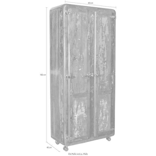 SIT Garderobenschrank »Fridge«, mit Kühlschrankgriffen, Shabby Chic, Vintage  | BAUR