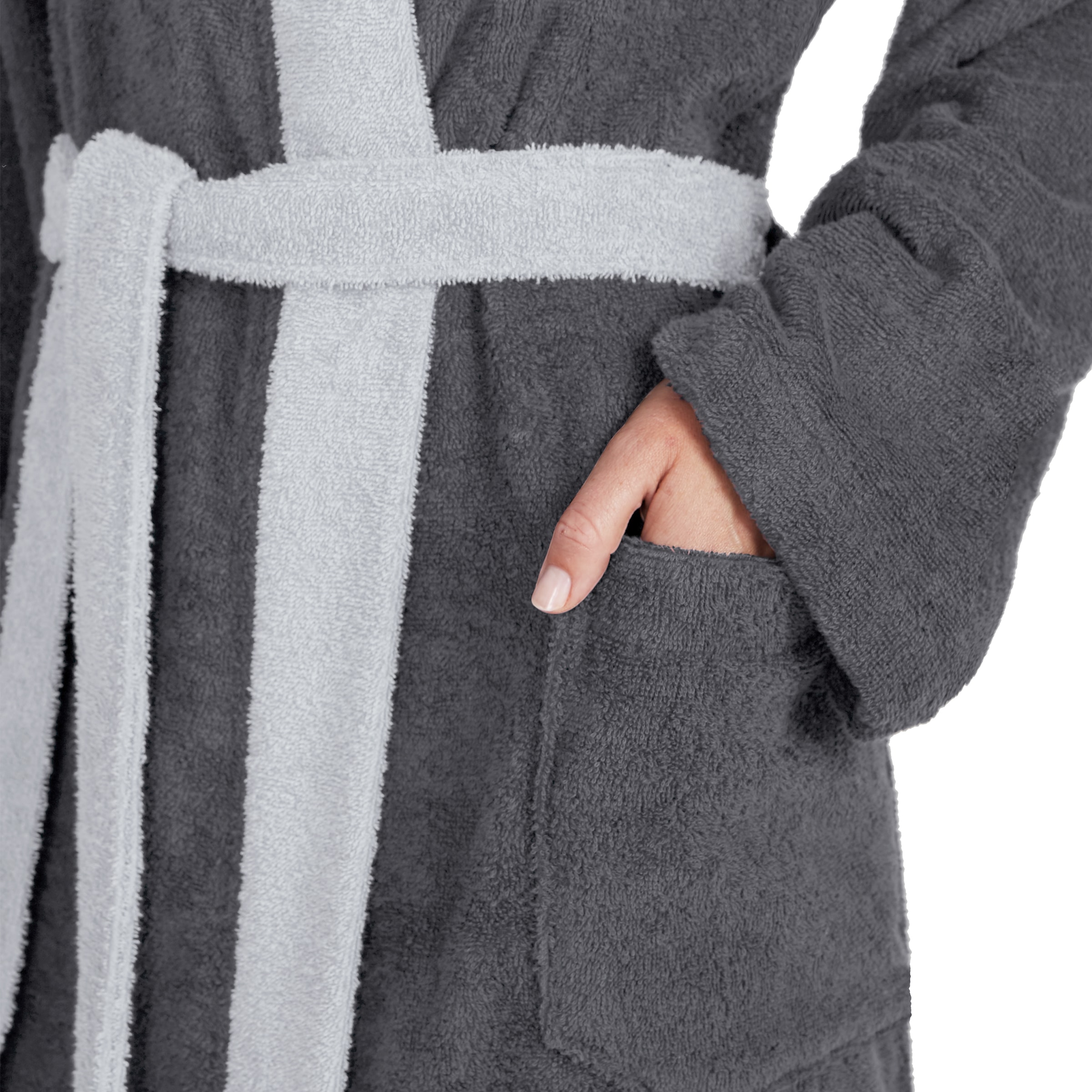 Möve Unisex-Bademantel »Superwuschel Kimono mit Blende«, (1 St.), ideal für Sauna & Spa, Hotelbademantel