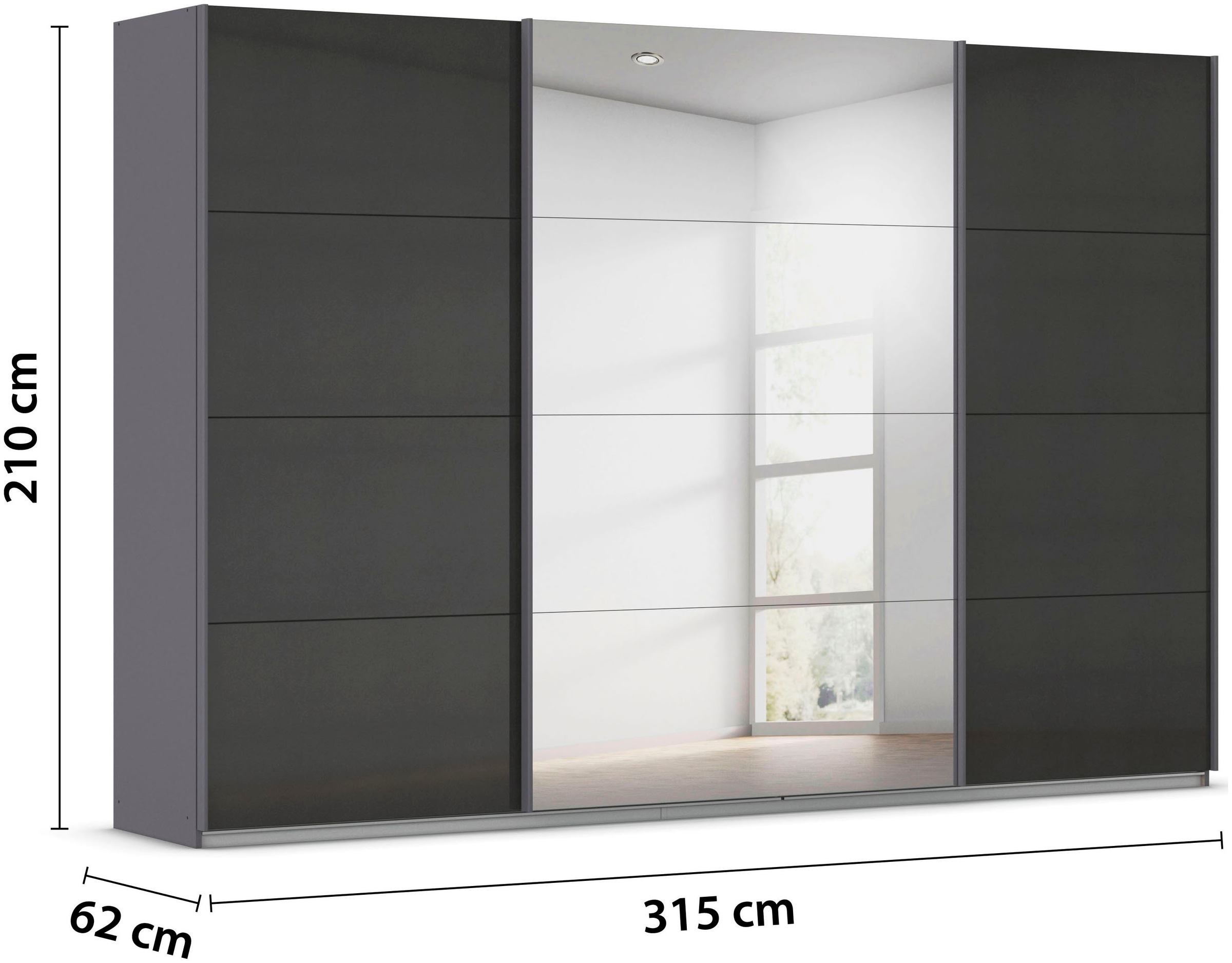 rauch Schwebetürenschrank »Kleiderschrank Schrank OTTO´S CHOICE Garderobe AGORDO«, (in zwei Griff-Farben), Top Innenausstattung, in 4 Breiten und 2 Höhen MADE IN GERMANY