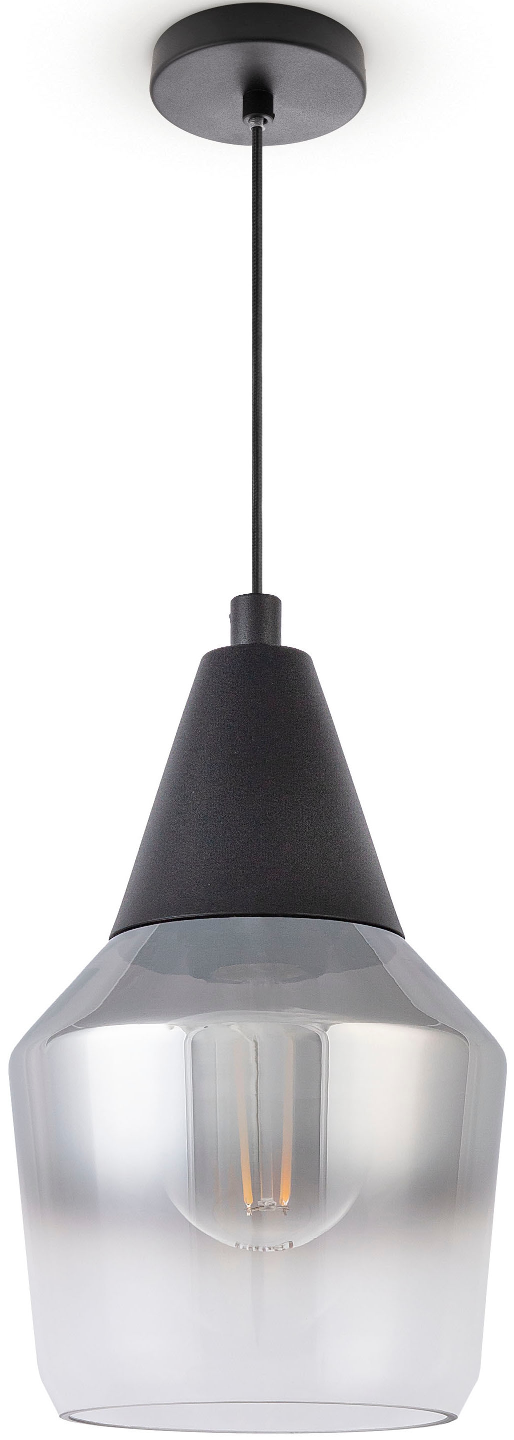 Paco Home Pendelleuchte »DIANA«, Glas Lampenschirm Vintage Deckenlampe E27 | Industrial Esstisch Modern BAUR