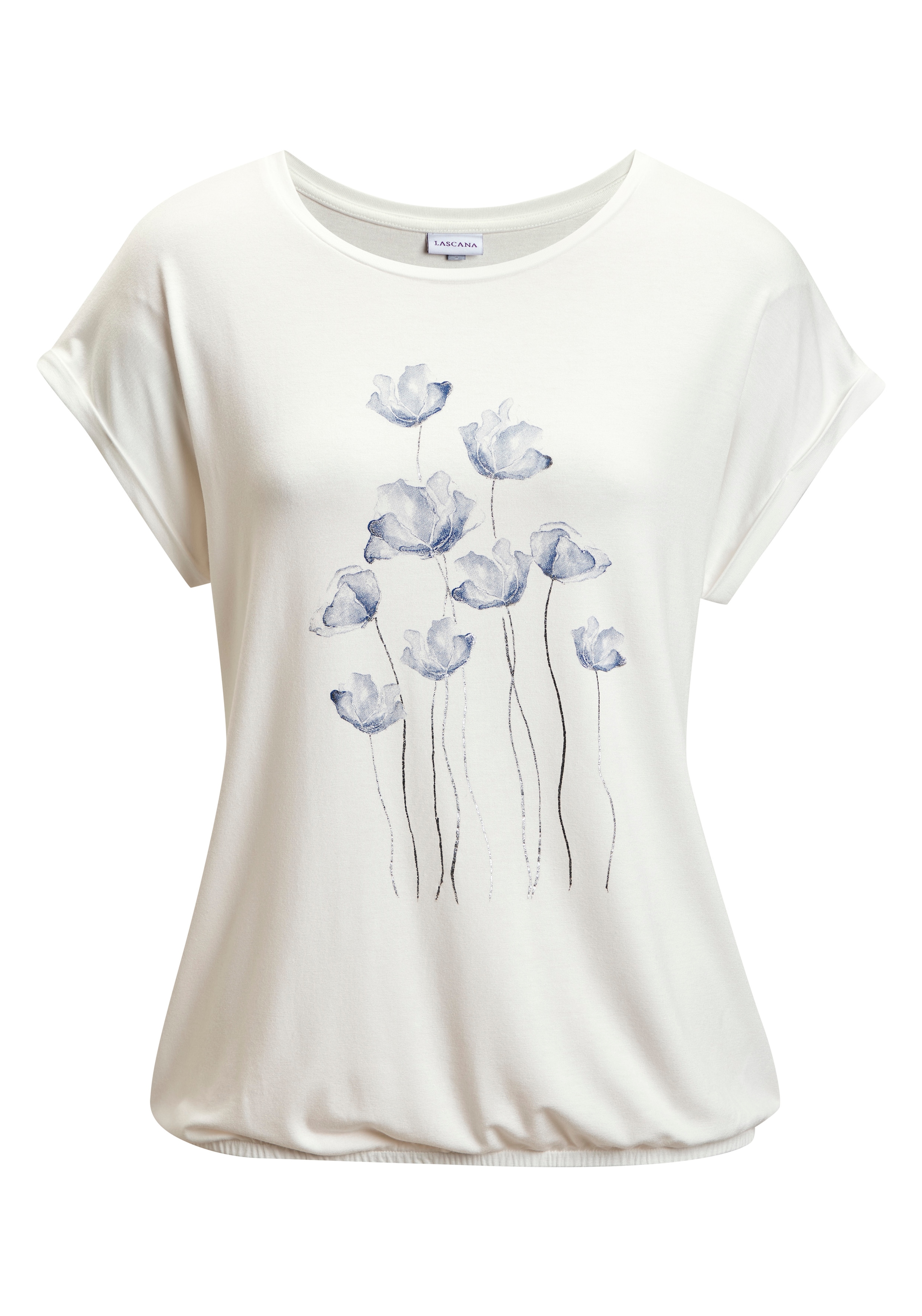 Vivance Kurzarmshirt »mit floralem Print« aus luftigem Viskose-Stretch