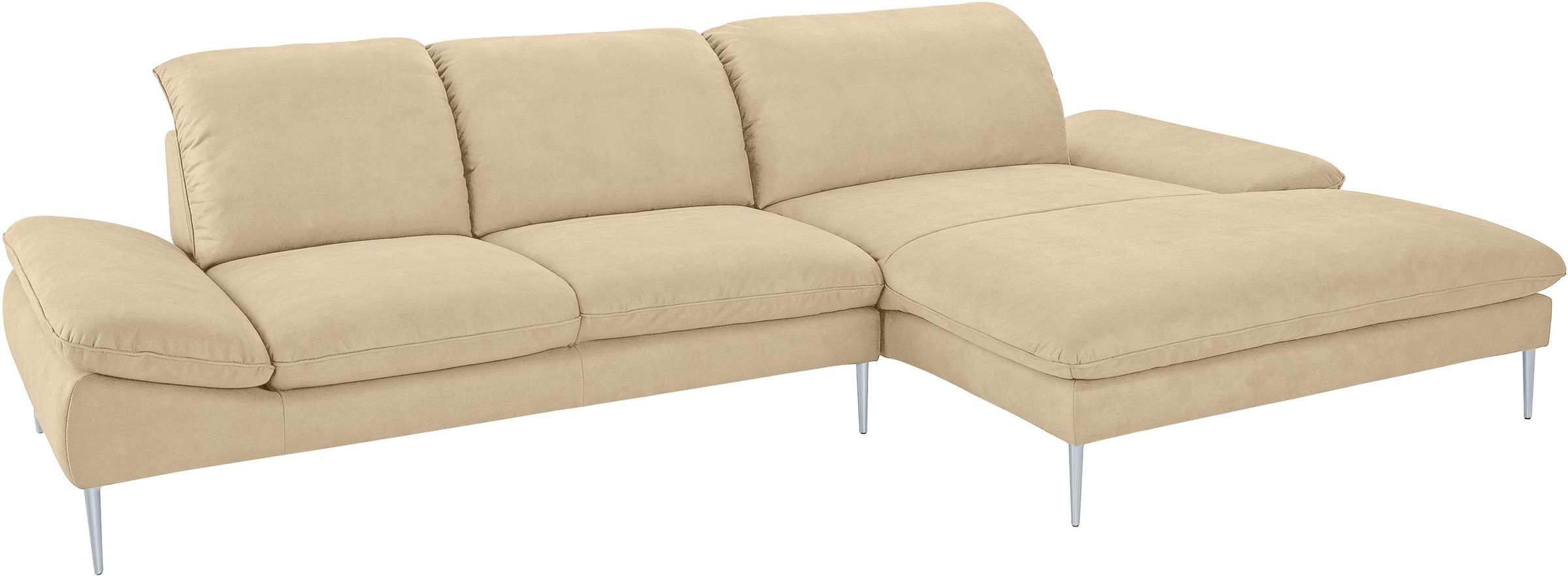 W.SCHILLIG Ecksofa »enjoy&MORE, Designsofa, bequem, zeitlos und elegant, L-Form«, mit Sitztiefenverstellung, Füße silber matt, Breite 340 cm