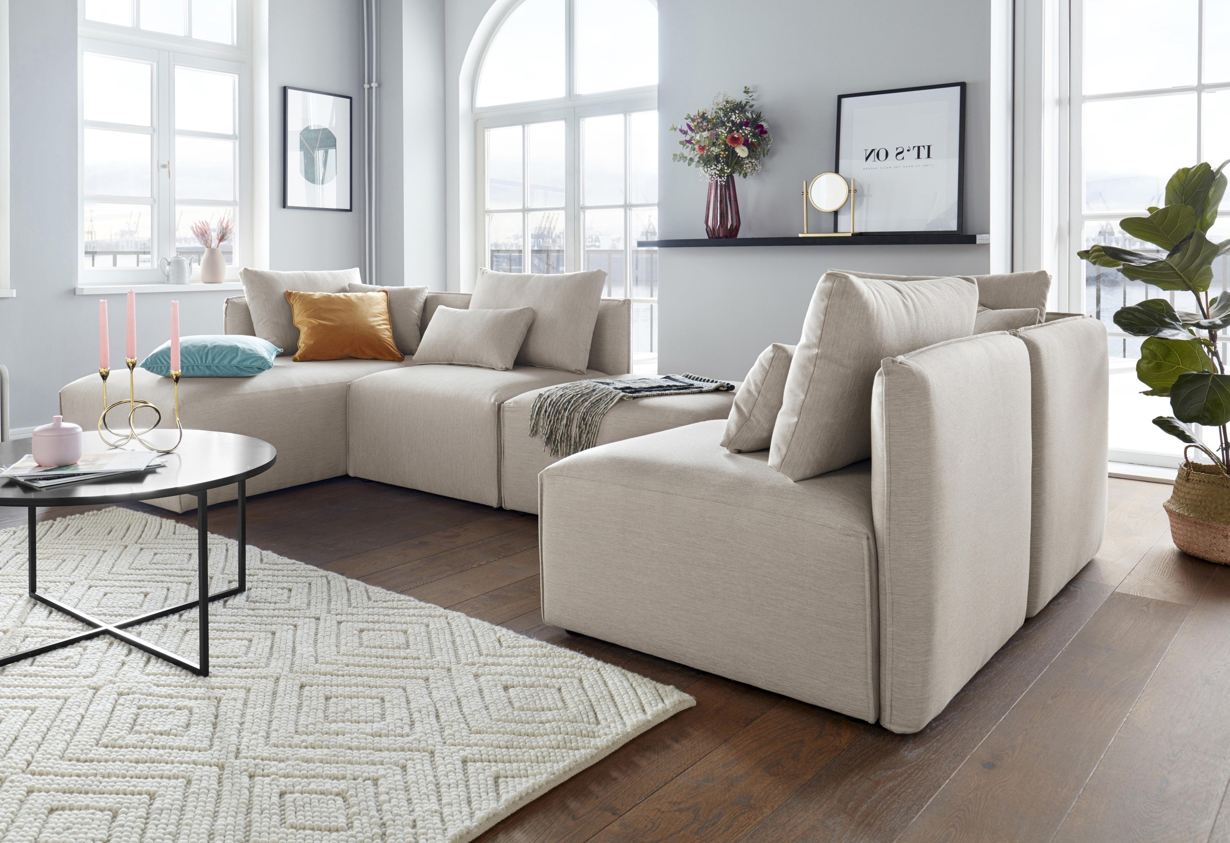 OTTO home Wohnlandschaft "Nöre U-Form" 5 Teile, in vielen Bezugsqualitäten günstig online kaufen