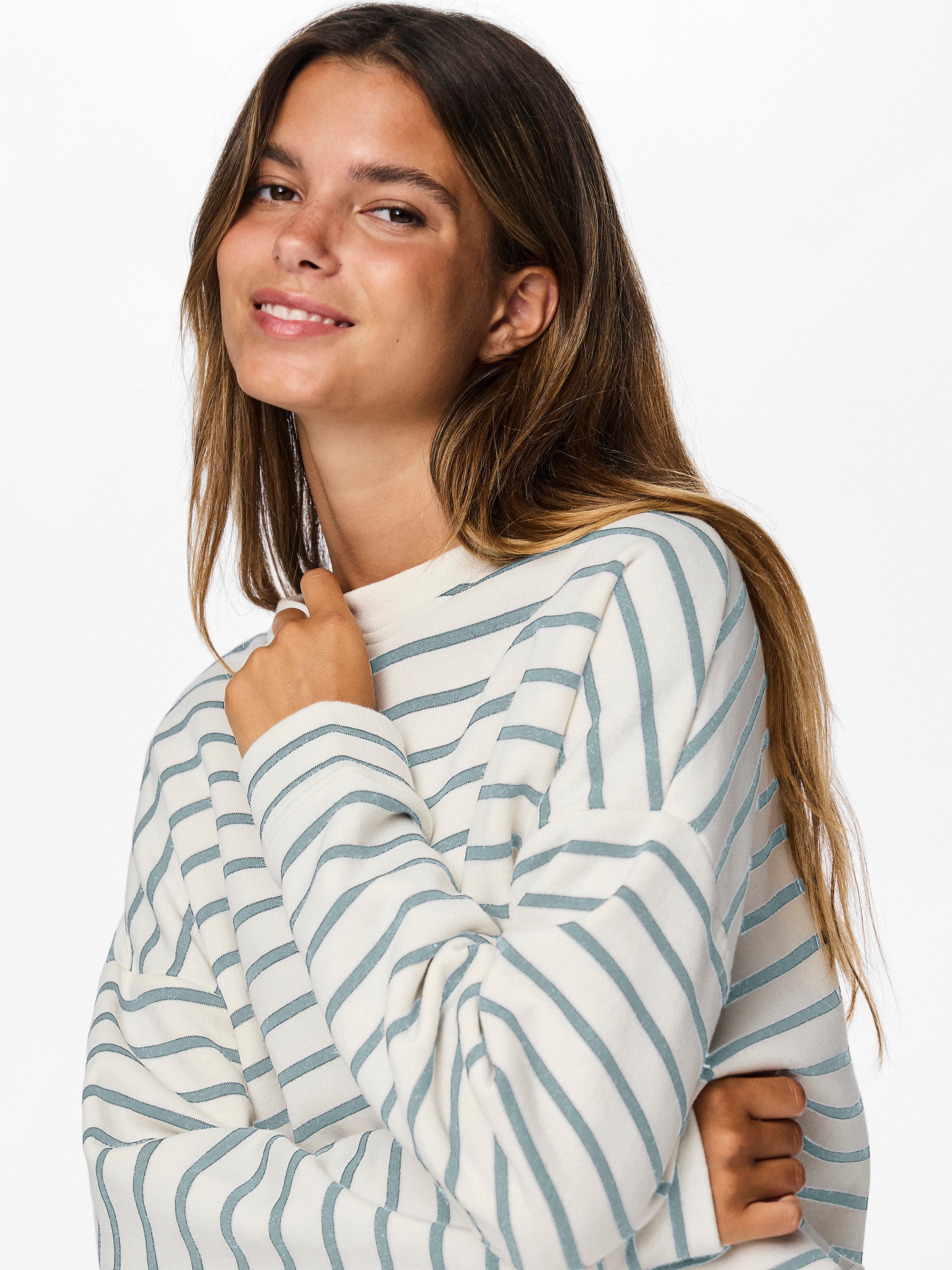 pieces Sweatshirt "PCCHILLI LS SWEAT STRIPES NOOS BC" günstig online kaufen