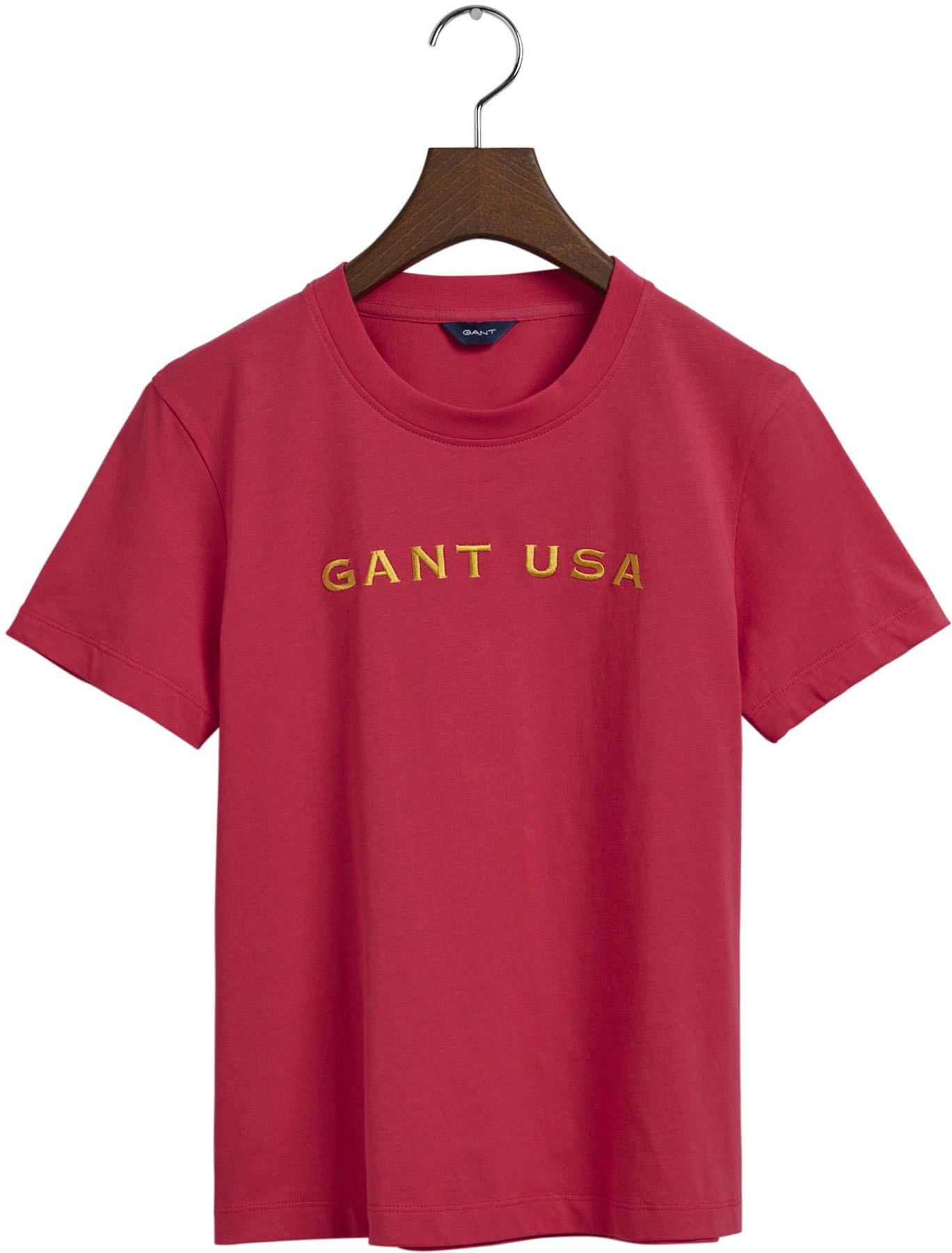 mit online T-Shirt Gant kaufen goldfarbenem Short Glanzgarn Logo T-Shirt«, BAUR »D1. |