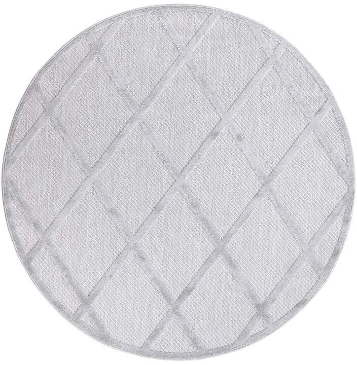 Carpet City Teppich »In-& Outdoorteppich Santorini 457, 3D-Effekt, Raute-Look« rund 5 mm Höhe Wetterfest & UV-beständig für Terrasse, Balkon, Küche, Flur