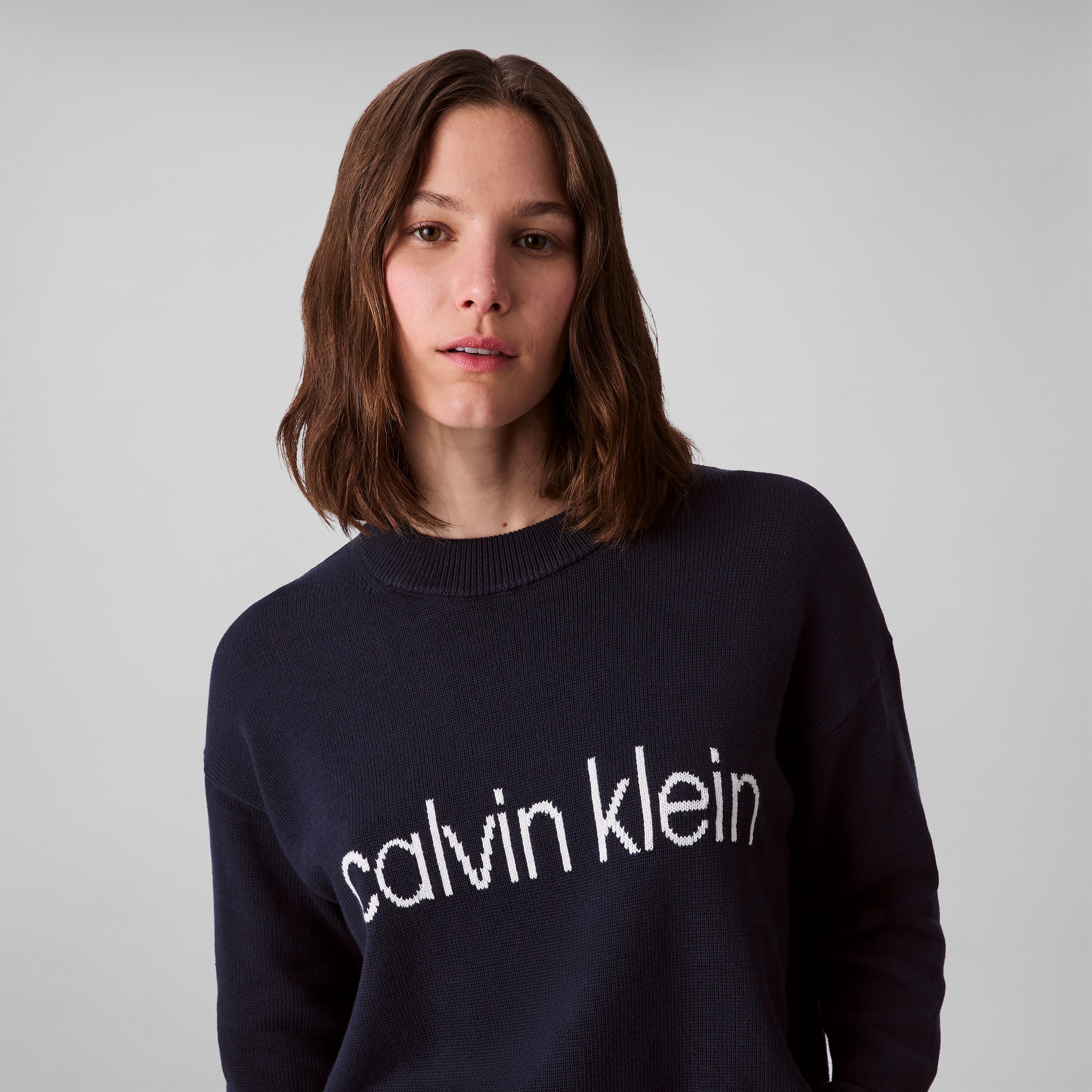 Calvin Klein Jeans Strickpullover »Cotton Graphic Pullover«, Mit Rundhalsausschnitt
