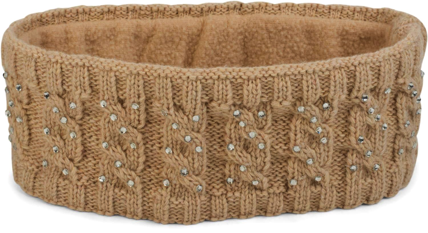 styleBREAKER Stirnband "Stirnband mit Zopfmuster & Strass" 1 Stk.