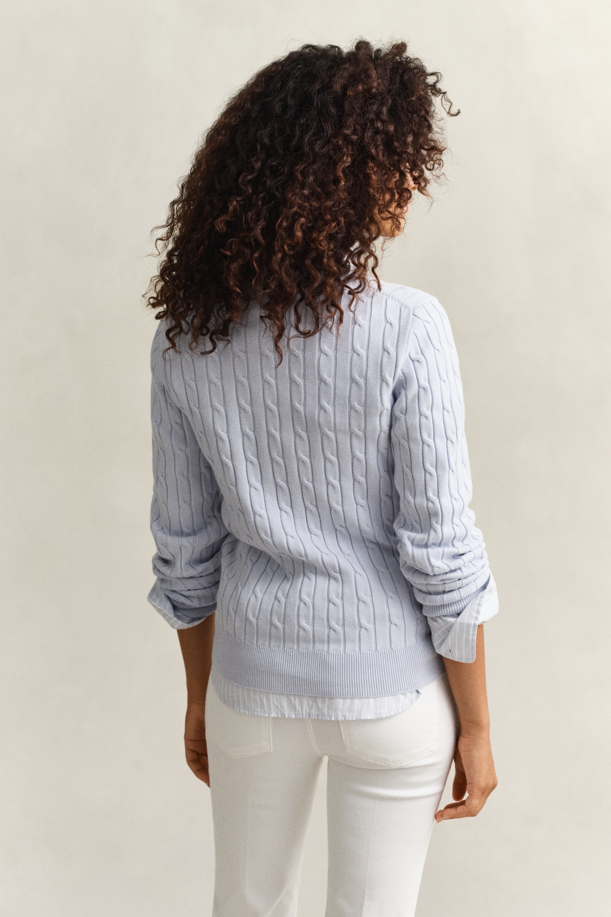 Gant Strickpullover "STRETCH COTTON CABLE C-NECK" mit Logostickerei auf der günstig online kaufen