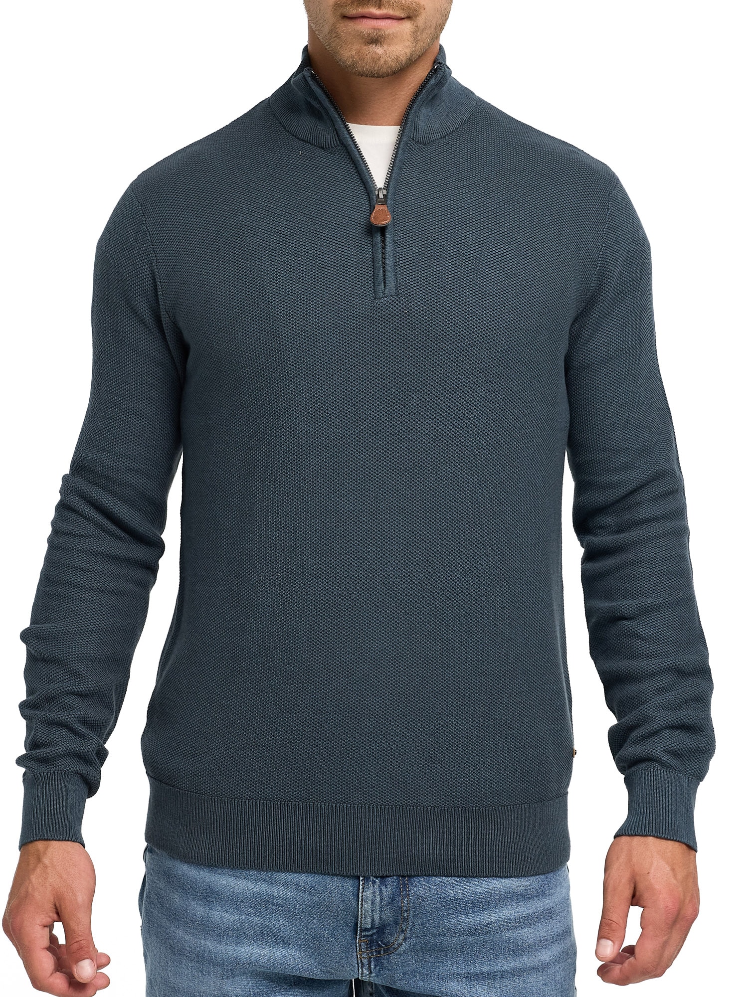 Indicode Troyer »INJexmon ½ Zip« Baumwolle, regular fit