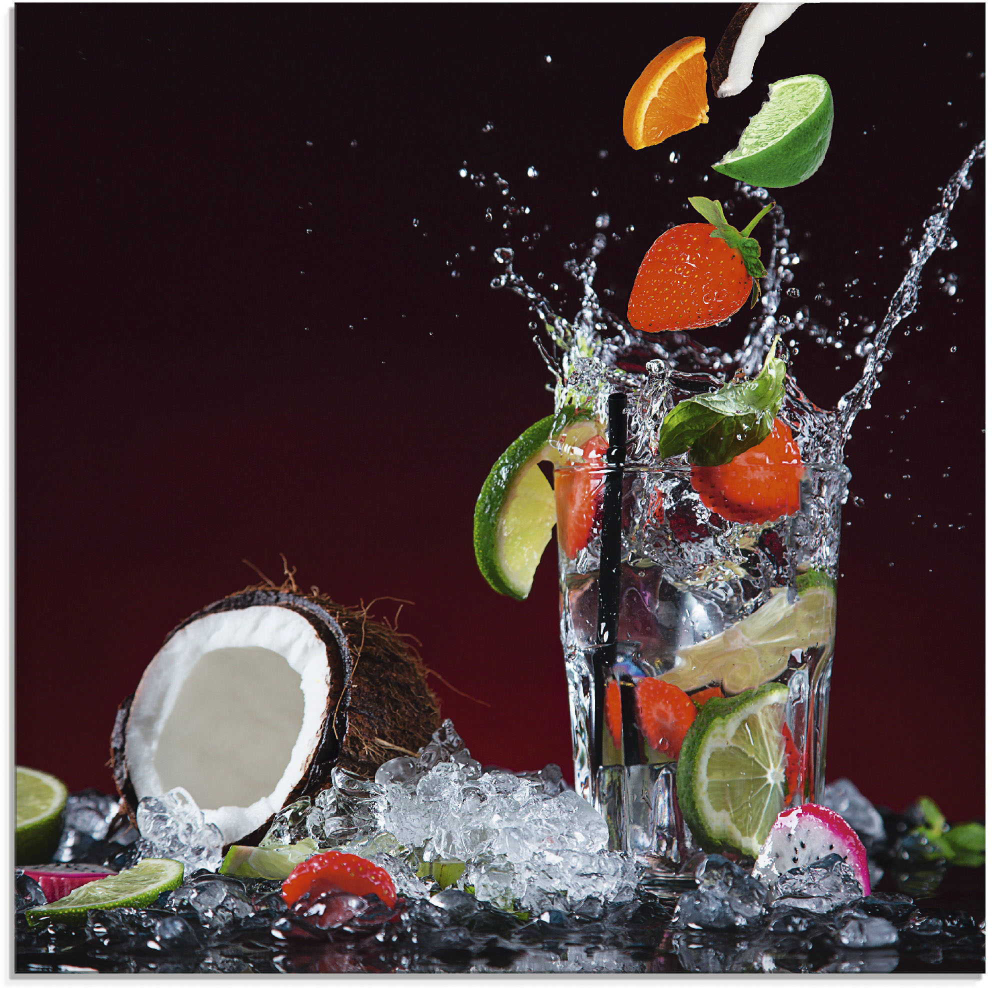 Reinders! Glasbild »Glasbild Frutti | bestellen Obst, Obst - - St.) Farbenfroh«, Tutti (1 Wasser BAUR