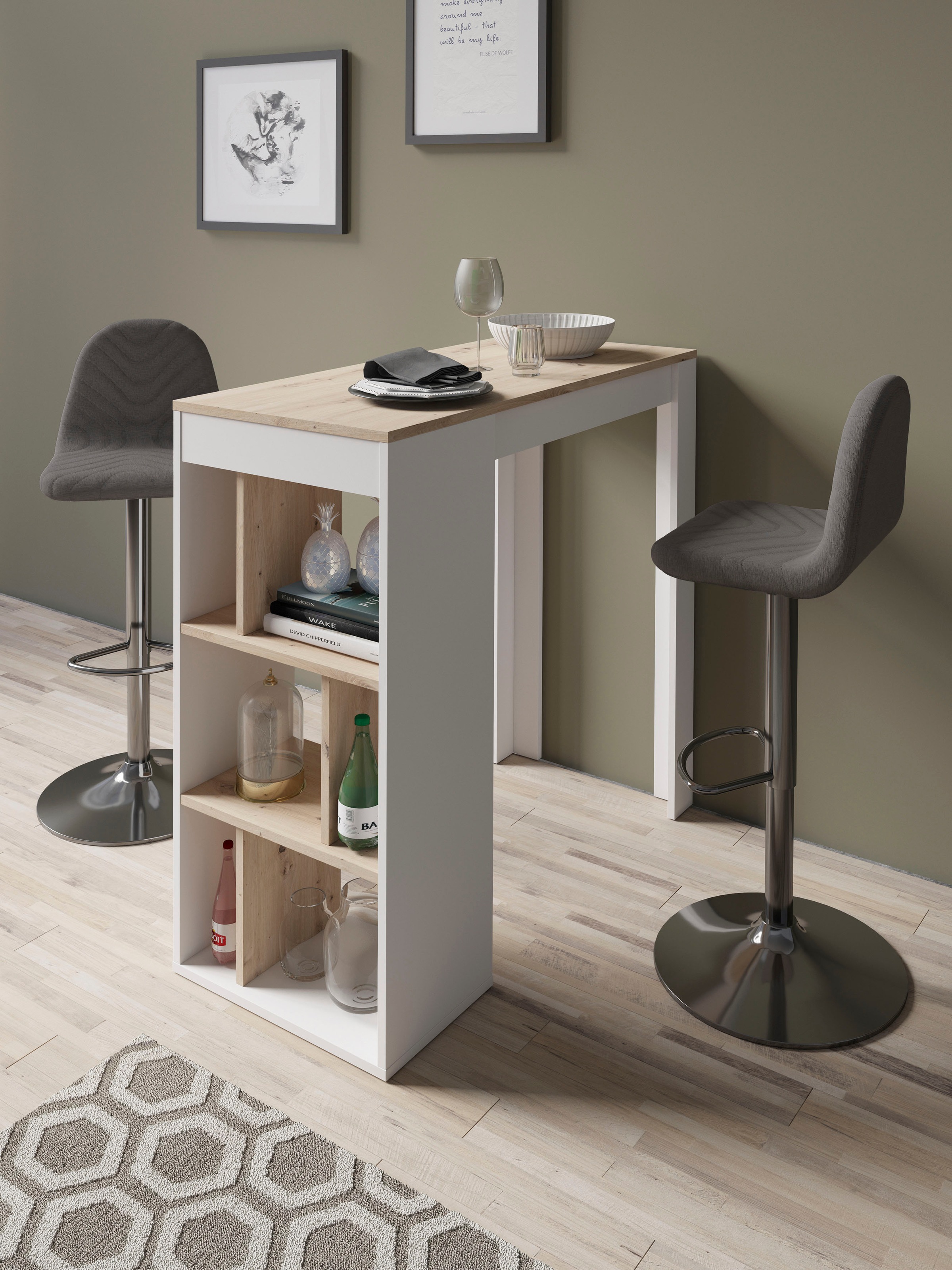 byLIVING Bargruppe "Essgruppe Casino 01, Moby" Set, Tisch mit Barhockern, 3 günstig online kaufen