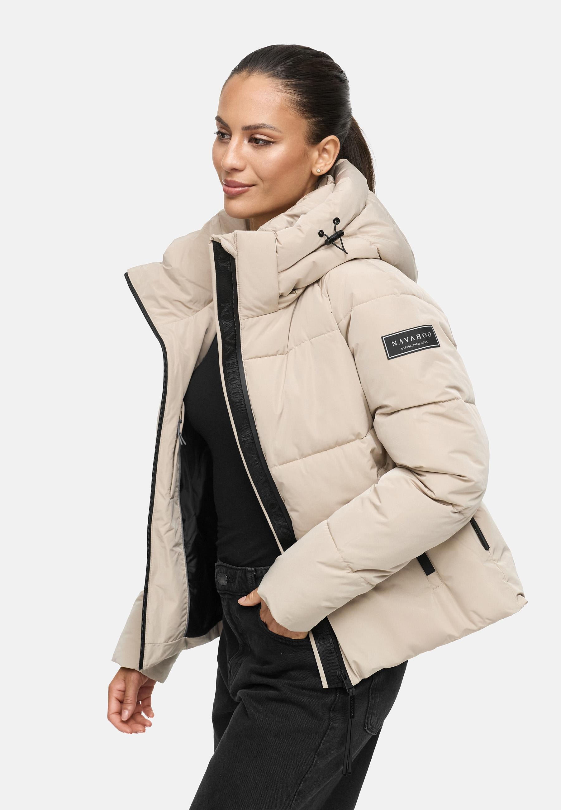 Navahoo Steppjacke »Frostherz XIV«, mit Kapuze, Kurze gesteppte Damen Winterjacke mit abnehmbarer Kapuze