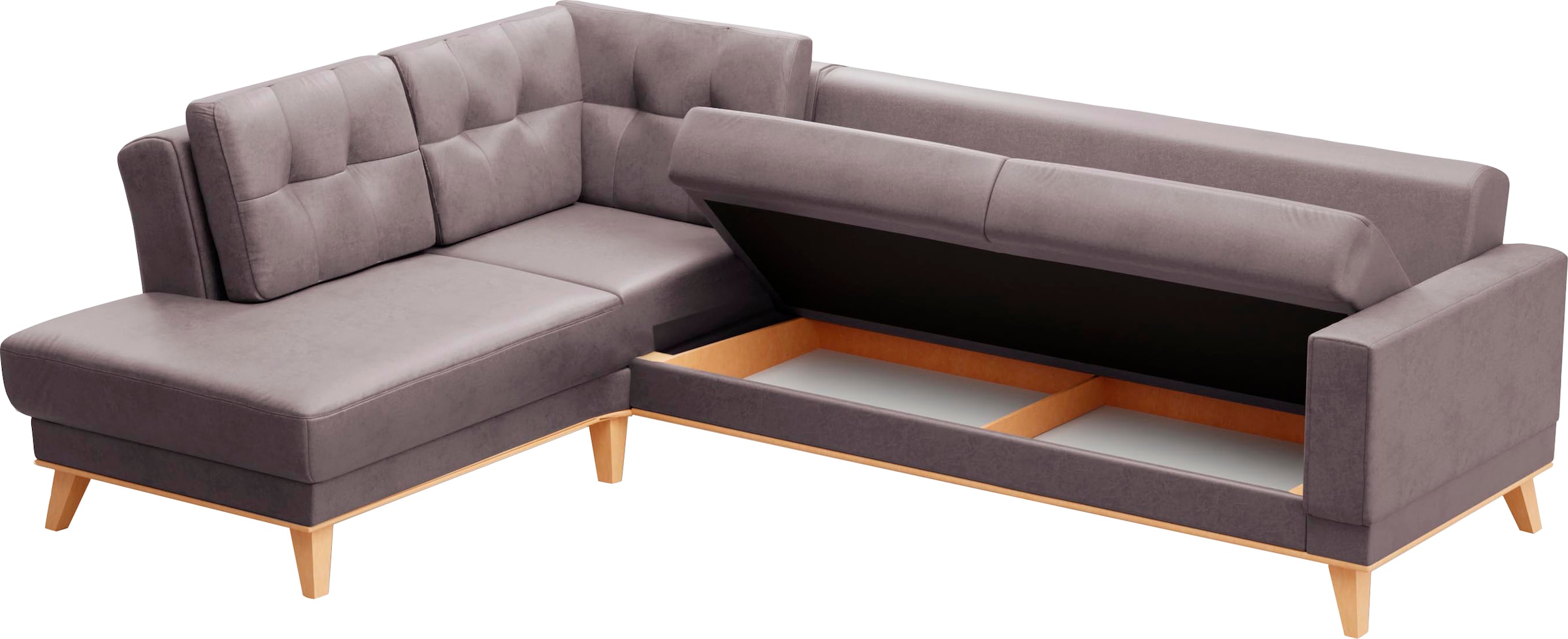 sit&more Ecksofa »Lavida L-Form«, wahlweise mit Kippfunktion und Bettkasten