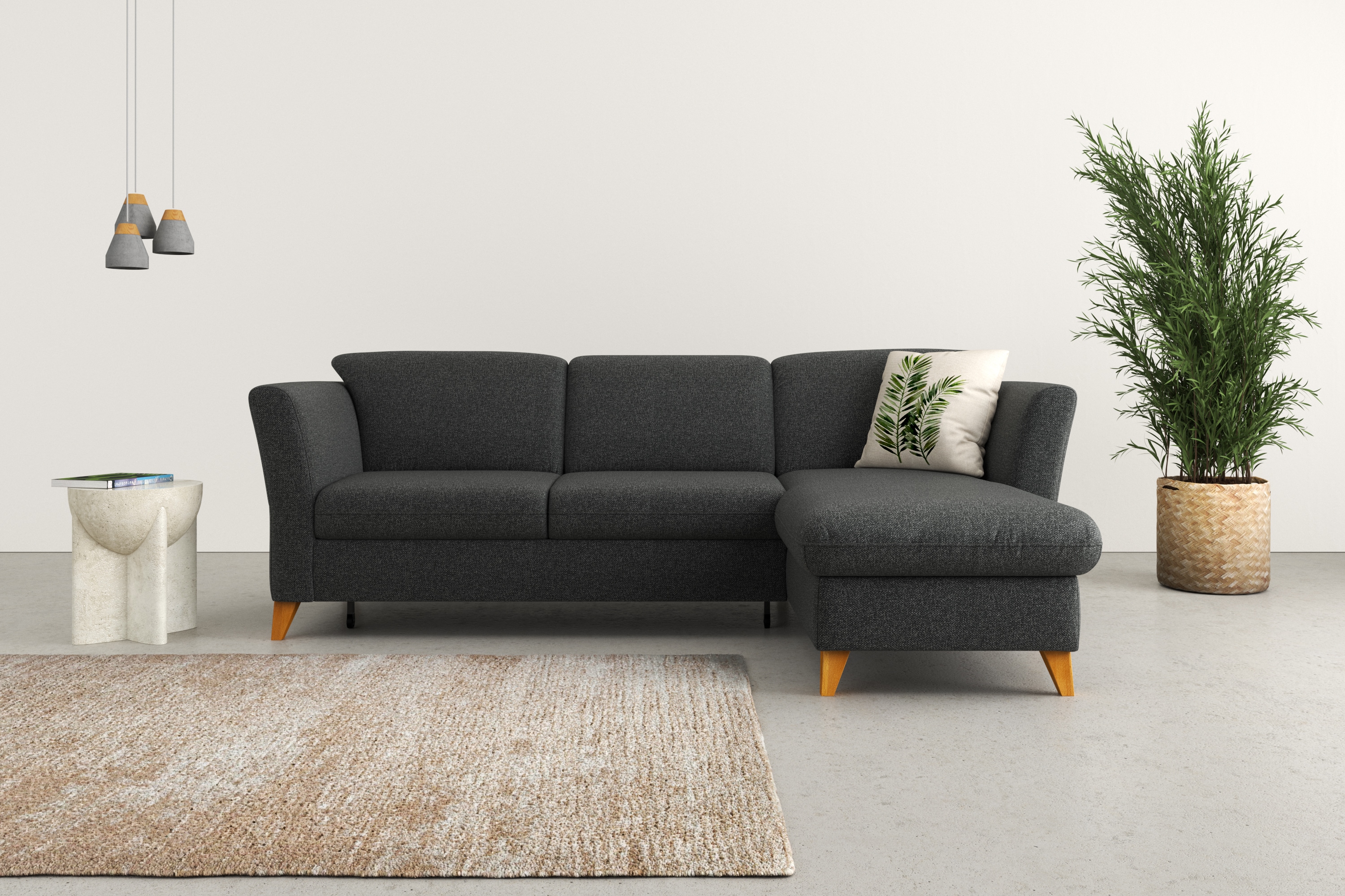 Home affaire Ecksofa "Trelleborg L-Form" Federkern-Polsterung, wahlweise mit Schlaffunktion und Bettkasten