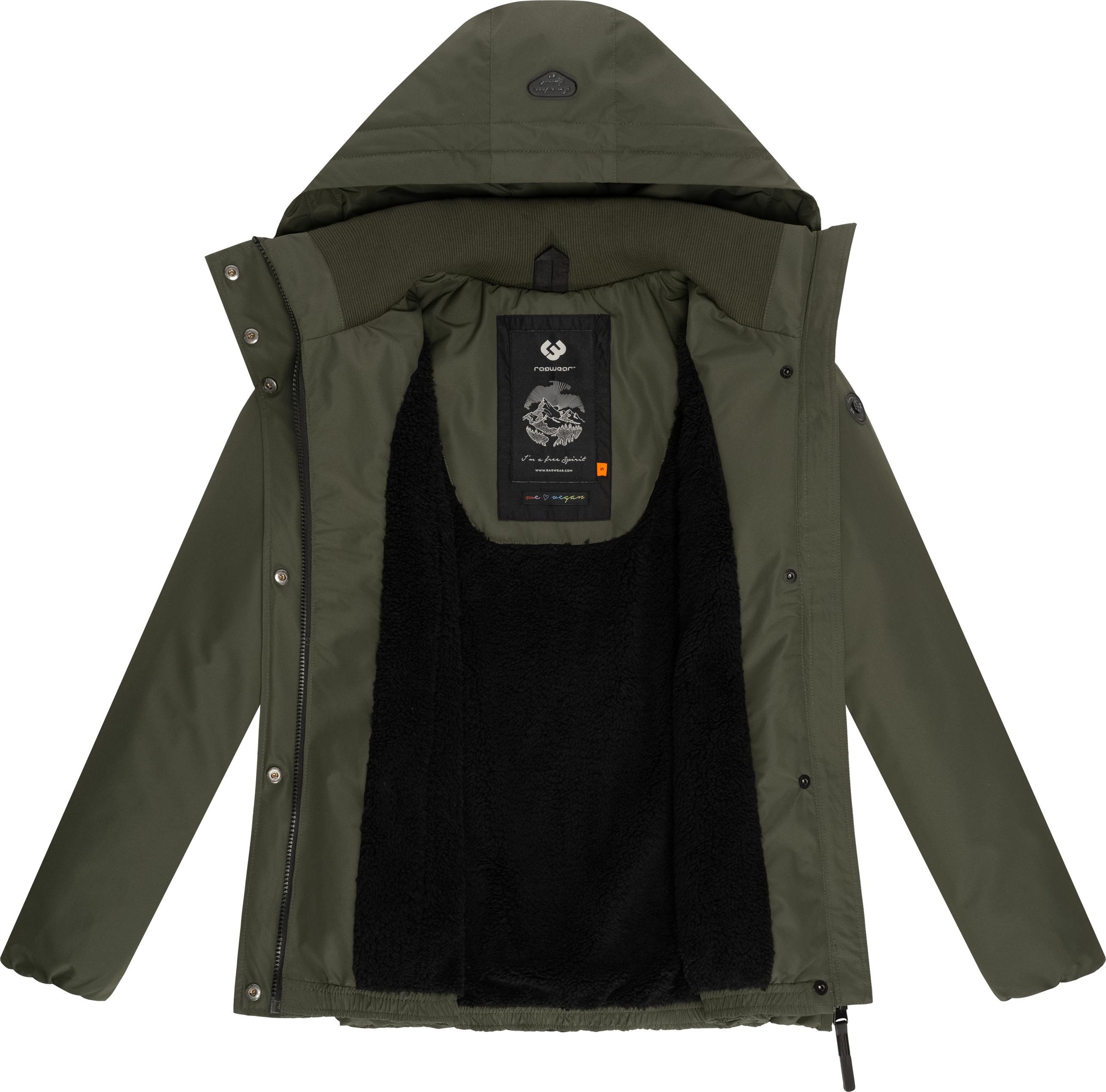 Ragwear Winterjacke »Sunniva«, mit Kapuze, wasserdichte Winter Damen Jacke mit Teddyfell-Innenfutter