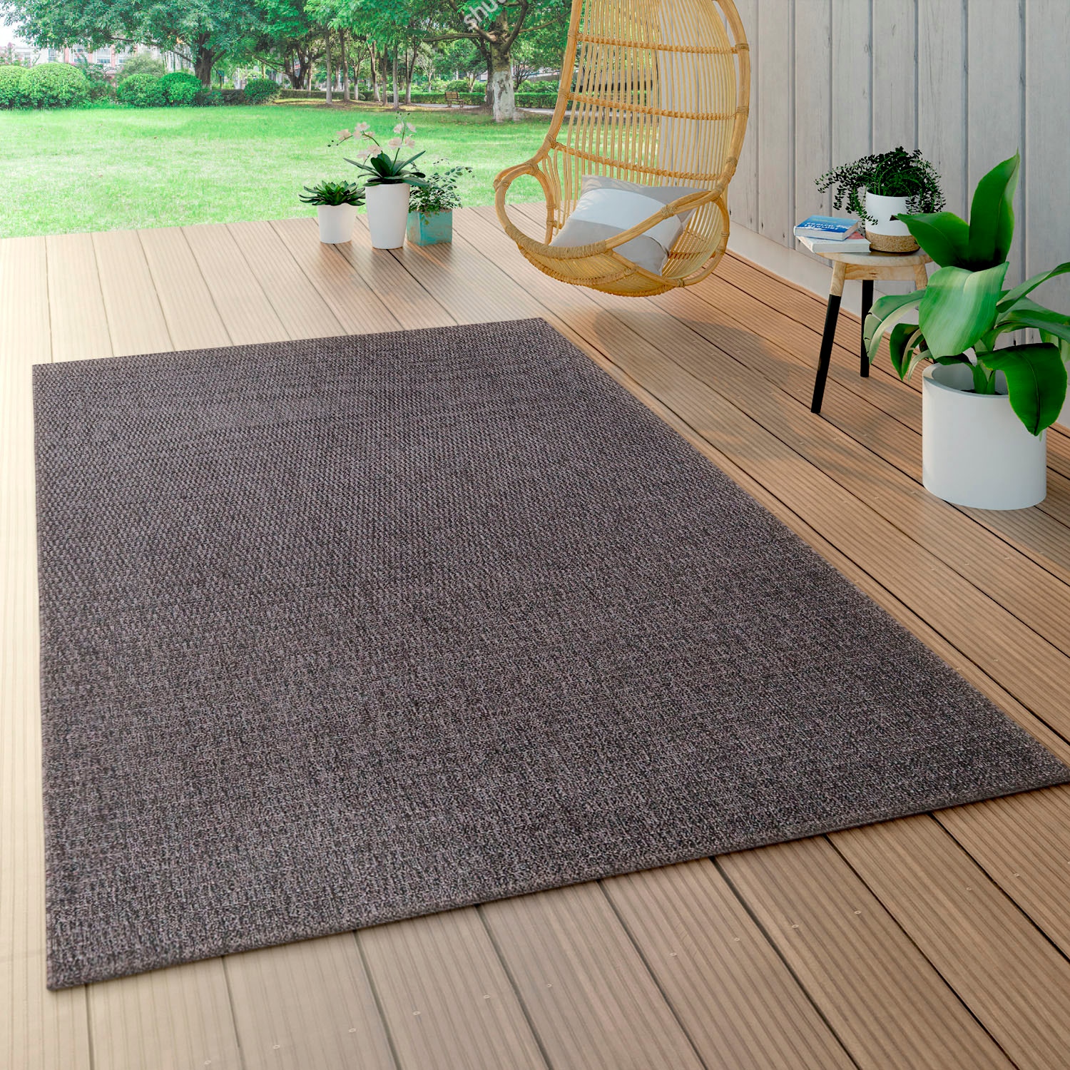 Paco Home Teppich »Waregem Uni bestellen Farben, In- BAUR 624«, Outdoor geeignet, und Flachgewebe, Wohnzimmer | rechteckig