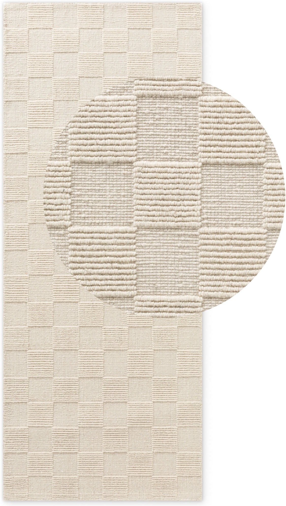 Villeroy & Boch Wollteppich "Scala" rechteckig 10 mm Höhe Handgewebt, Wolle, Kariert, Natur, 3D-Struktur, Karo, Wohnzimmer