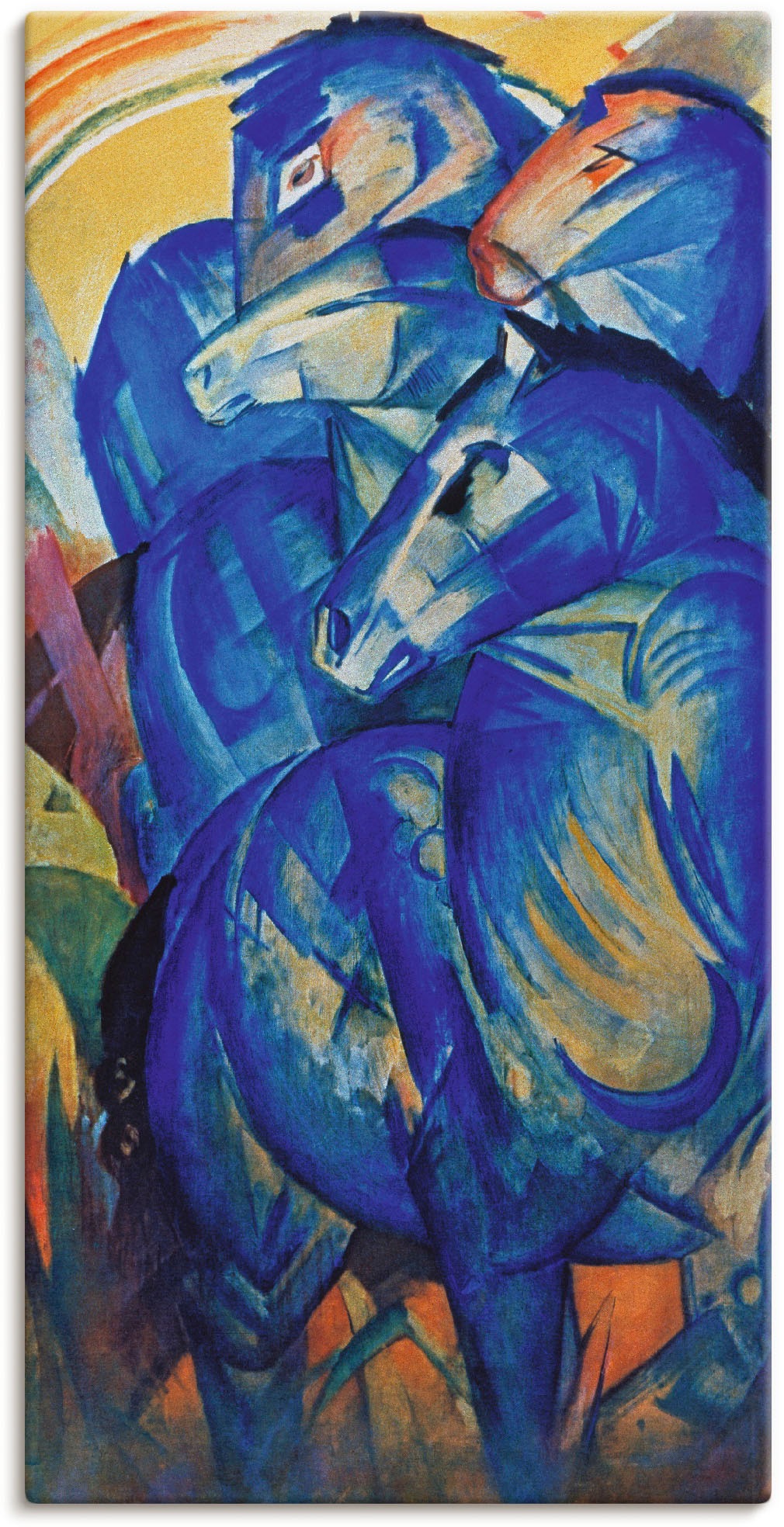 Artland Wandbild "Turm der blauen Pferde. 1913" Haustiere 1 Stk. tlg. als L günstig online kaufen