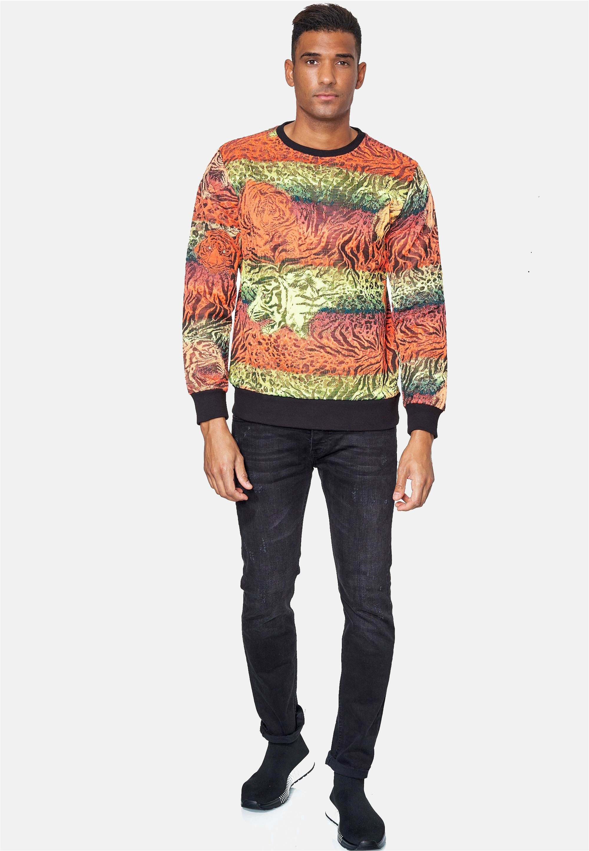 Rusty Neal 1100000002199 "Rusty Neal Sweater", im trendigen Tiger-Design