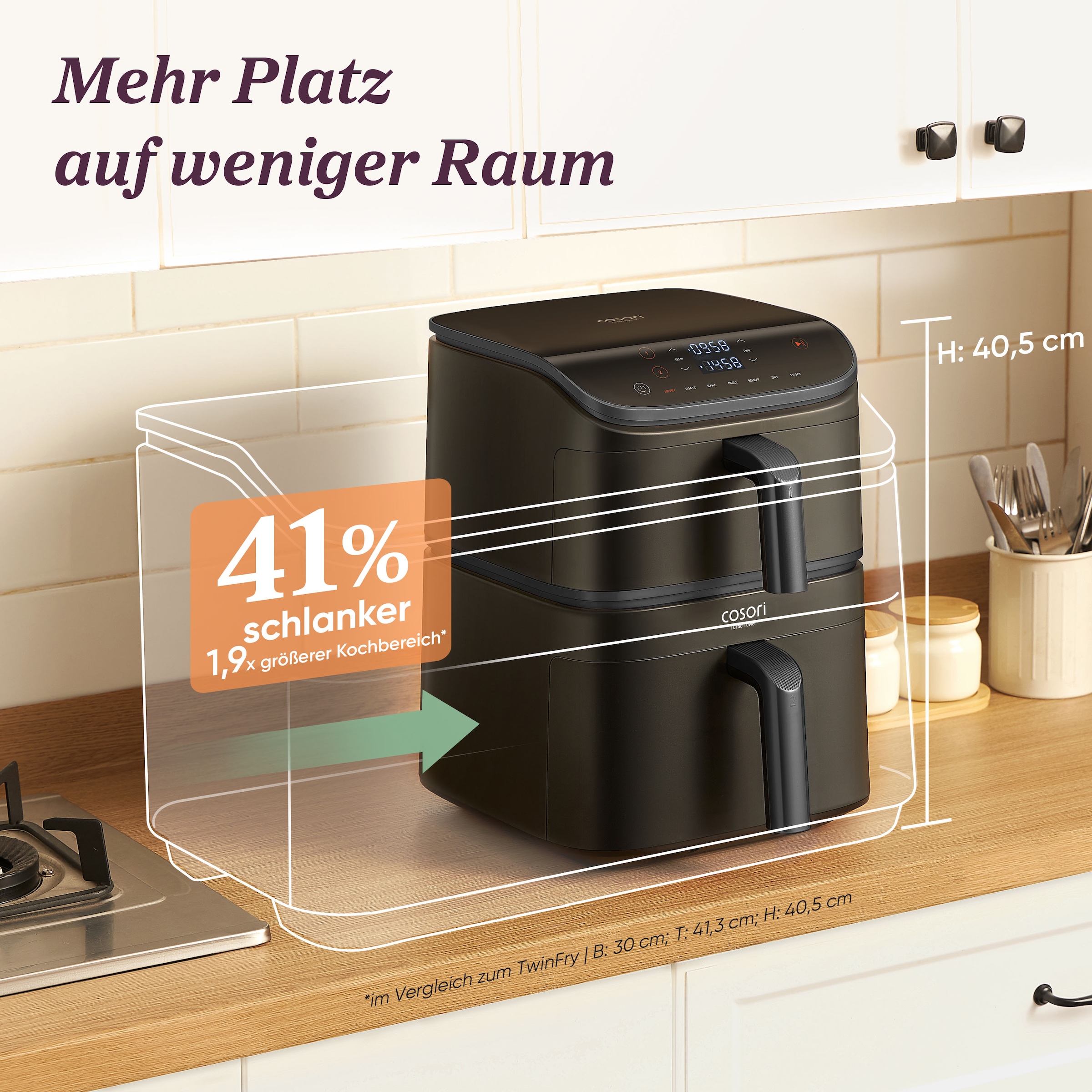 Cosori Heißluftfritteuse »CAF-DC121-AEUR« 2630 W
