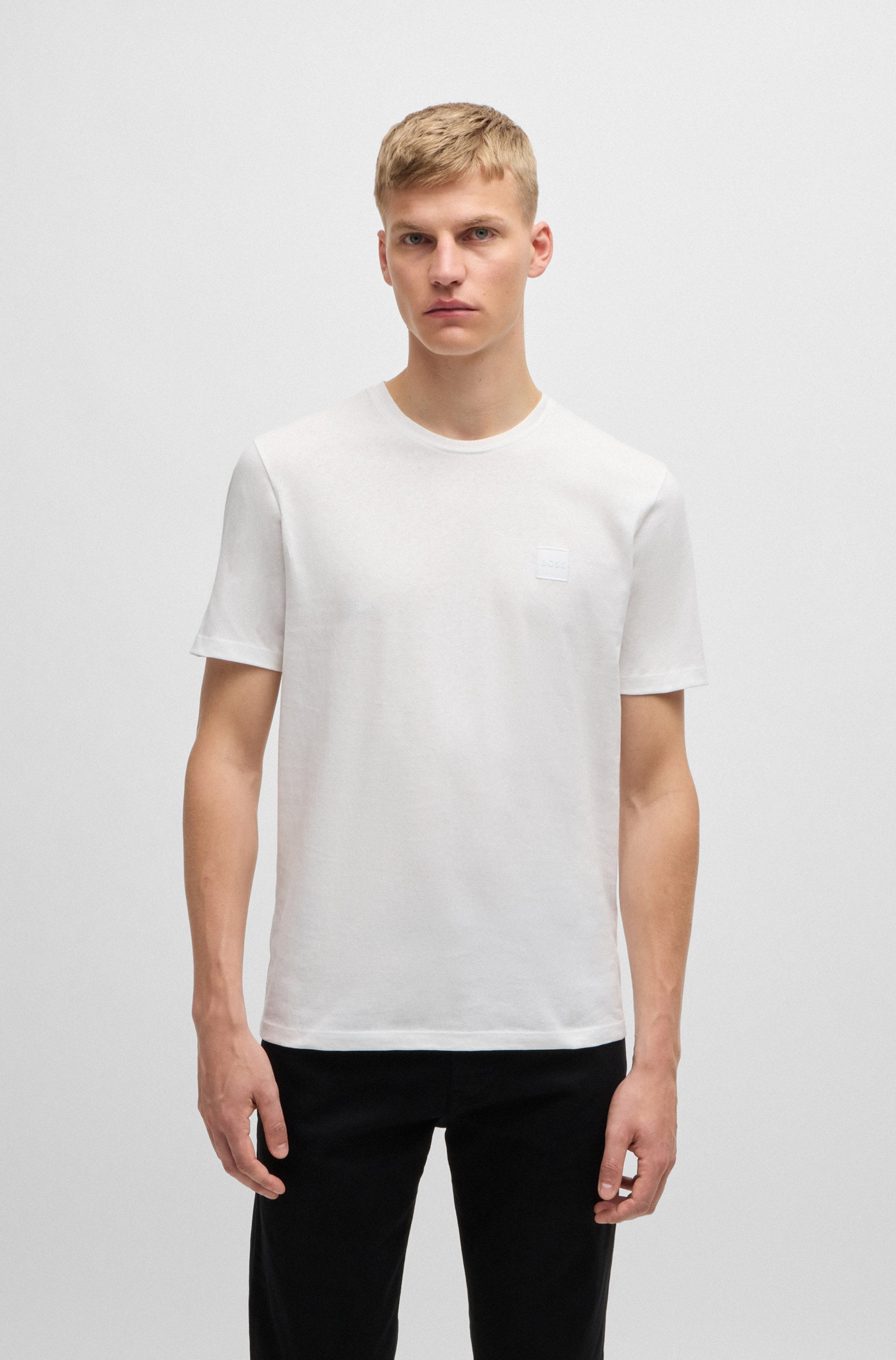 BOSS ORANGE T-Shirt "Tales Regular Fit" 100% Baumwolle BOSS Logo Patch Rundhals