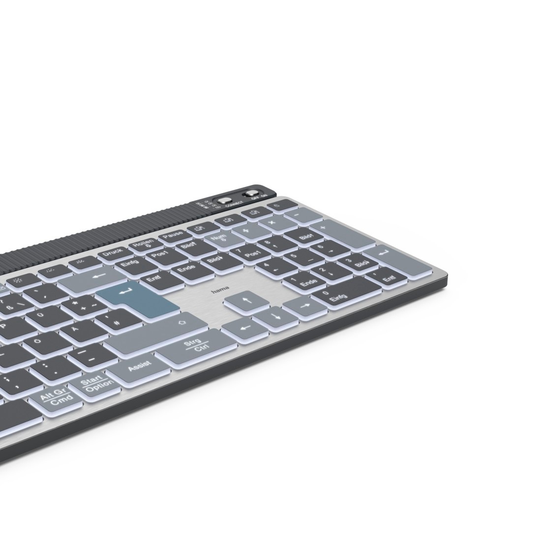 Hama Tastatur »Tastatur WK-750 (kabellos, beleuchtet, QUERTZ, Multi-Device)«