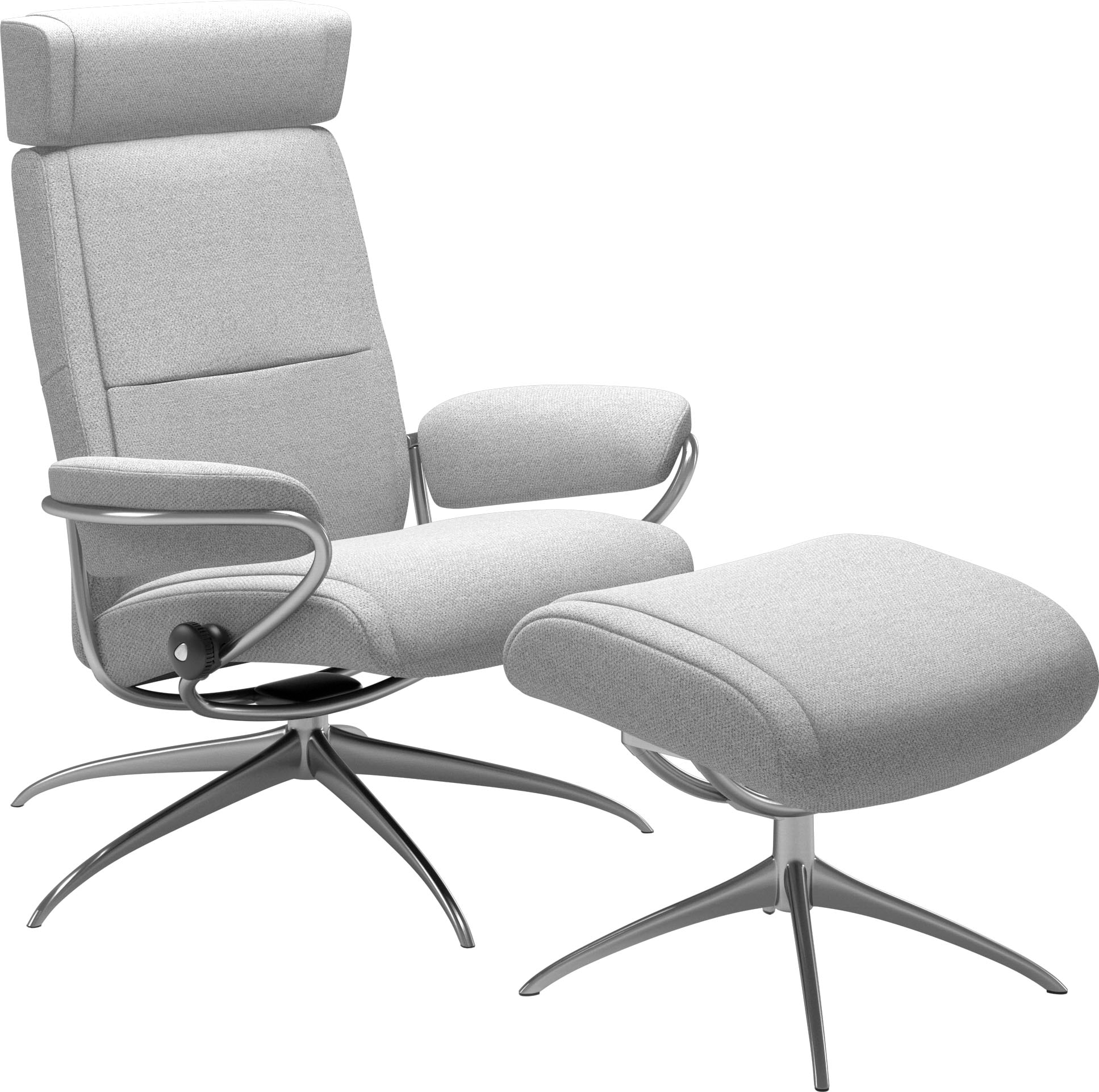 Stressless Relaxsessel "Paris", (Set, Relaxsessel mit Hocker), mit Hocker, Low Back mit Kopfstütze, mit Star Base, Geste