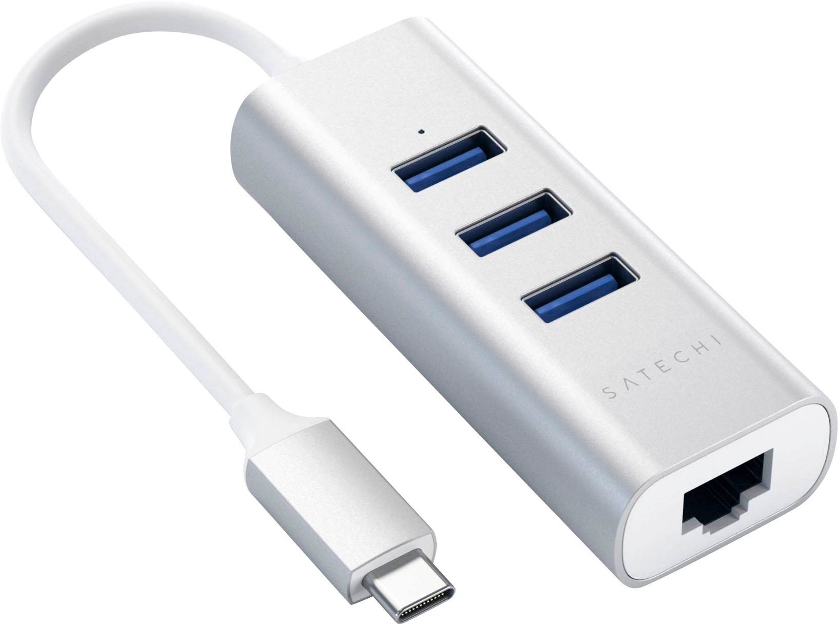 Satechi USB-Adapter »Type-C 2-in-1 3 Port USB 3.0 Hub & Ethernet«, USB 3.0 Typ A-RJ-45 (Ethernet) zu USB Typ C