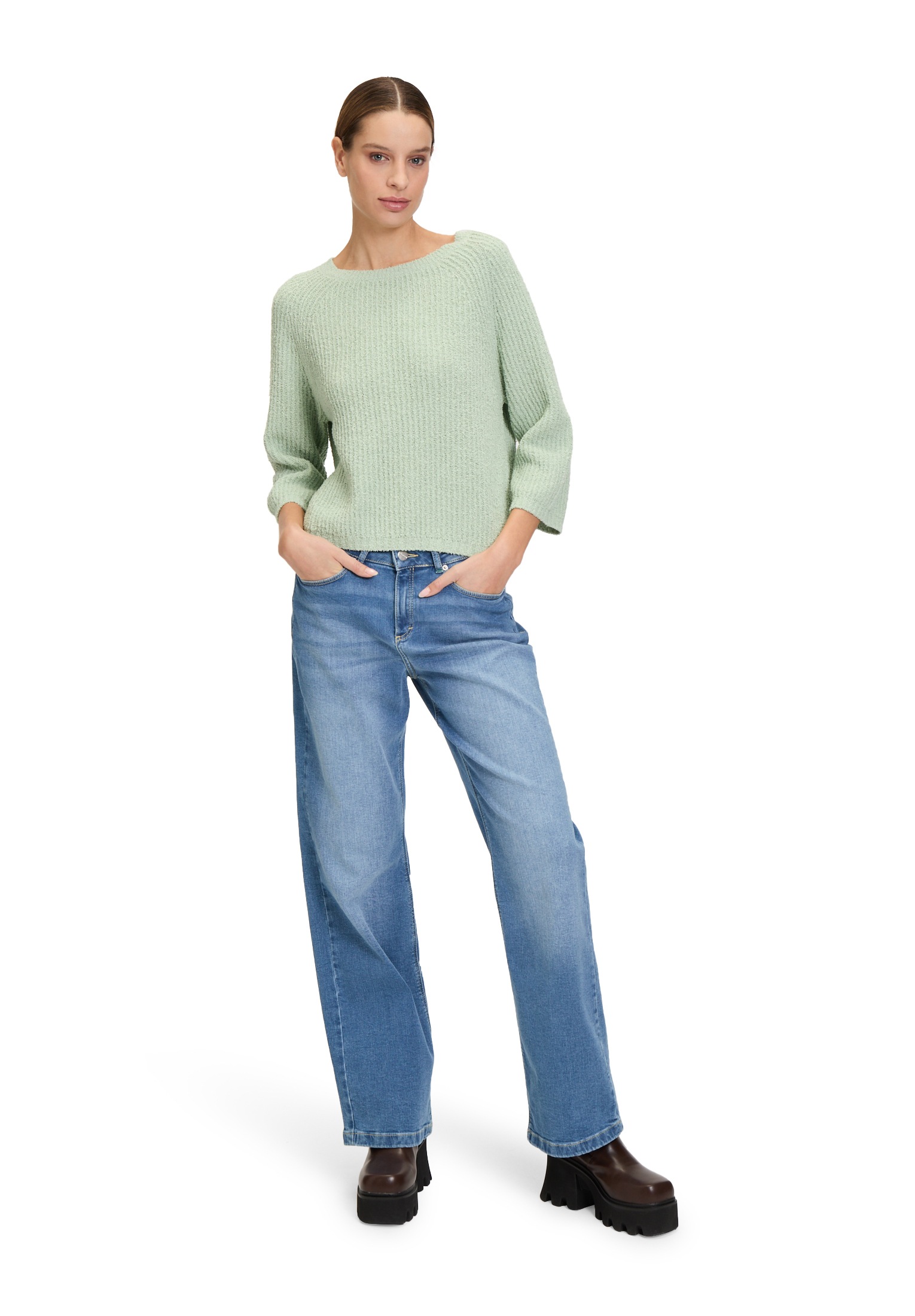 Cartoon Strickpullover »Cartoon Strickpullover mit Rundhalsausschnitt«, (1 tlg.), Struktur