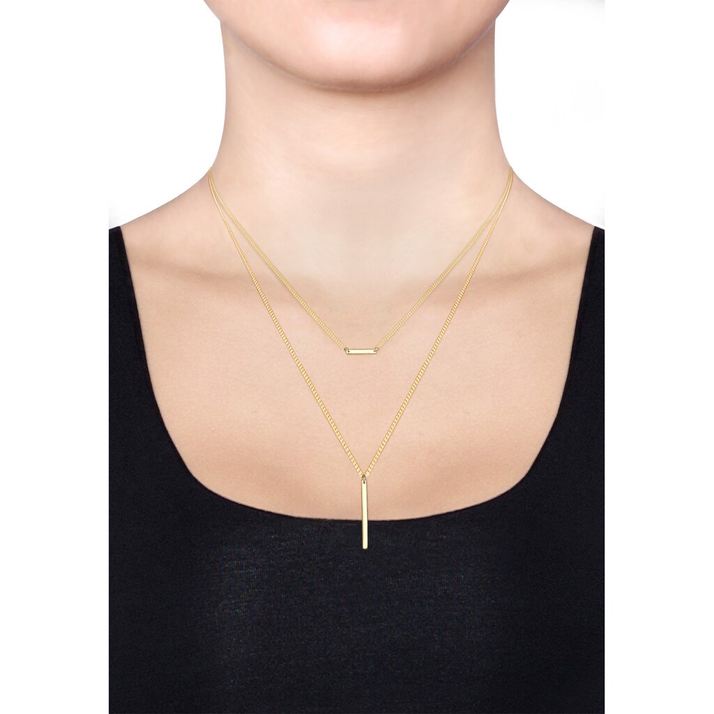 Elli Gliederkette »Choker Geo Layer Minimal 925 Silber«