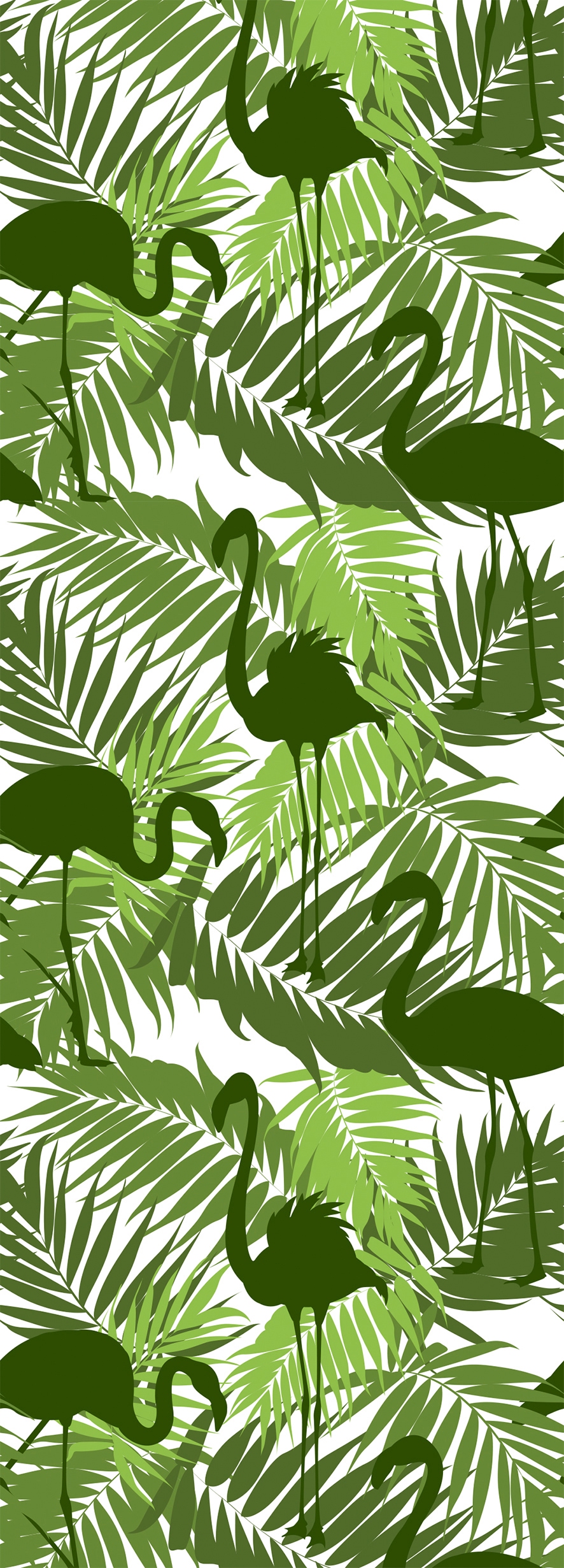 queence Vinyltapete »Tropische Blätter-Flamingo-Grün«, 90 x 250 cm, selbstklebend