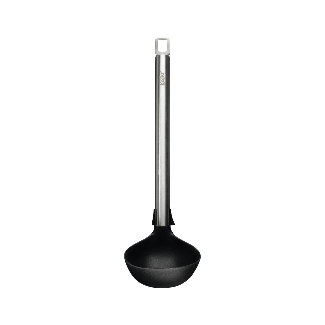 Käfer Kochbesteck-Set »Käfer Edelstahl Küchenhelfer«, (Set, 3 tlg., 1 x Spaghetti-Heber, 1 x Pfannenwender, 1 x Schöpfkelle), 3-tlg. Set aus Edelstahl & Silikon, hitzebeständig, ergonomisch